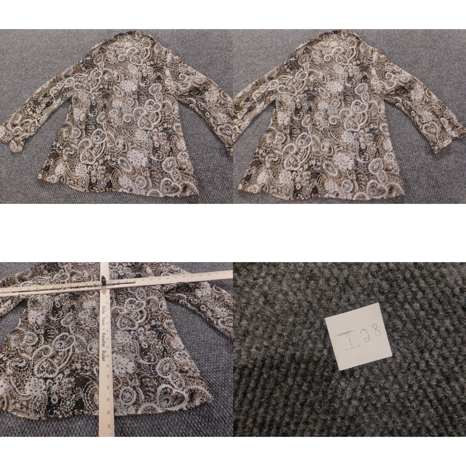Vintage Dressbarn Womens Blouse Button-Up Long Sleeve Brown Floral Casual L Size Brown Pattern Floral Ruffle Accent Womens Regular Button-Up Shirt Size L / US 10 / IT 46 - 8 Thumbnail
