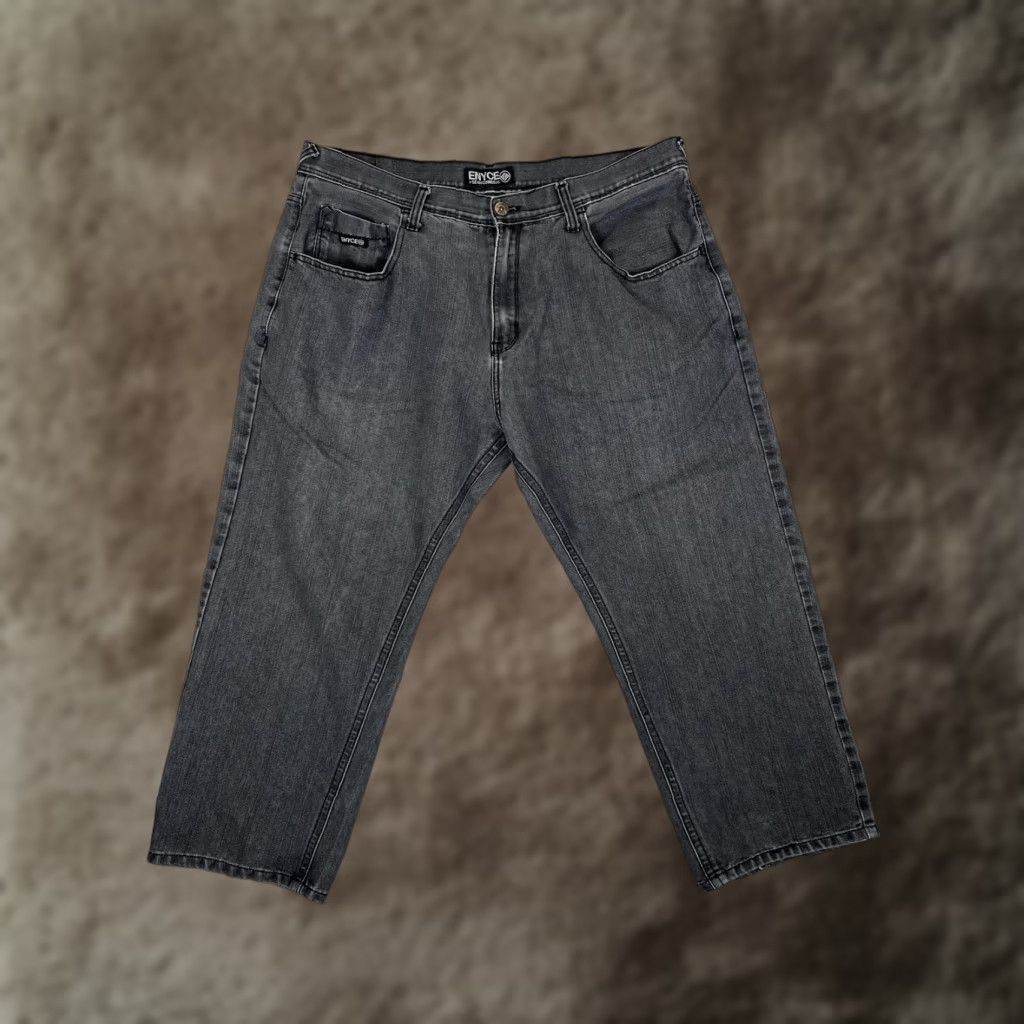 Enyce VINTAGE Enyce Jeans Mens 42 Baggy Black Charcoal Denim Hip Hop Sean Combs 90s Y2K Straight Jeans Mens 42 Baggy Size US 42 / EU 58 - 1 Thumbnail