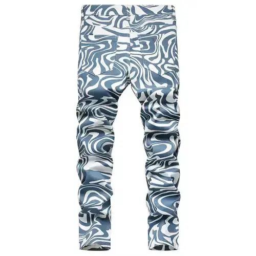 VIBE Men 3D digital Printed Jeans Fashion Zebra Print Size US 34 / EU 50 - 3 Thumbnail
