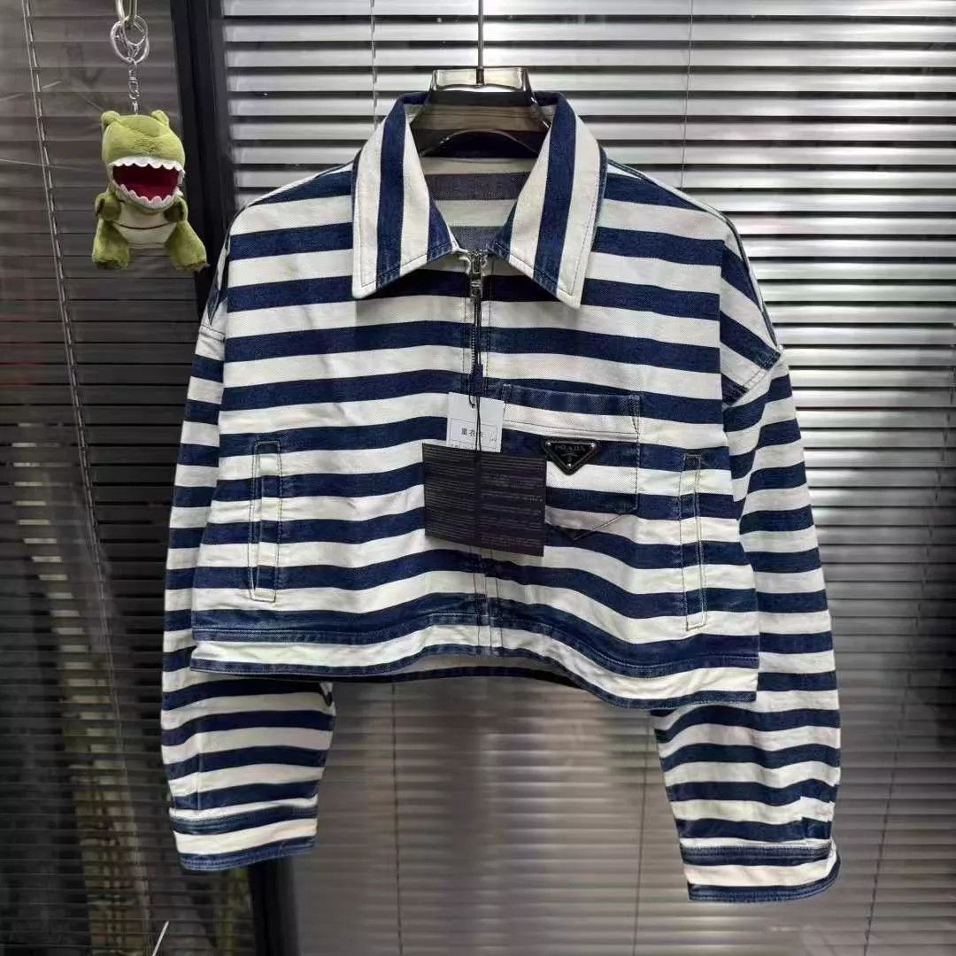 Prada Prada Striped Metal Triangle Jacket NEW with tags 42 Size M / US 6-8 / IT 42-44 - 1 Thumbnail