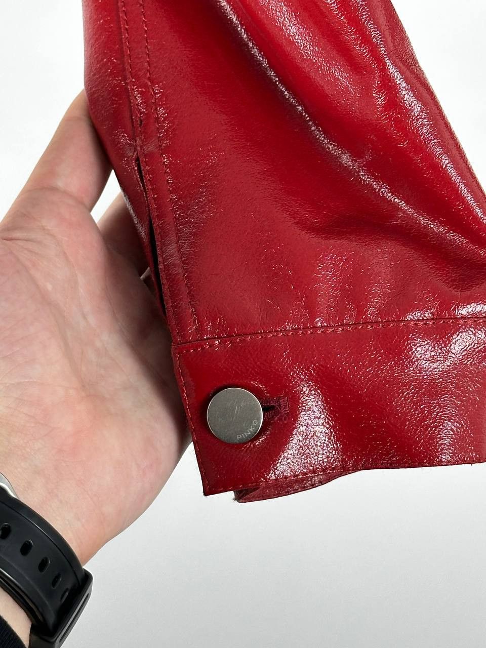 Pinko Pinko Red Shine Fur Trim Cropped Jacket Made In Italy Size S / US 4 / IT 40 - 9 Thumbnail
