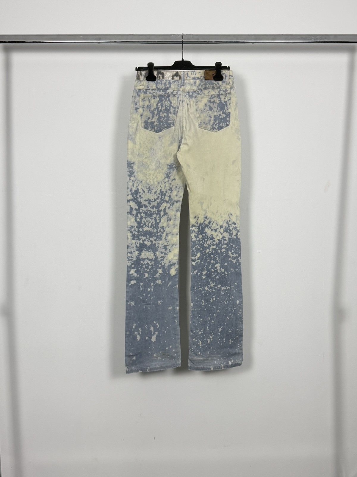Roberto Cavalli Roberto Cavalli 2000’s Flared Leopard Explosion Denim Jeans Size 29" - 7 Thumbnail