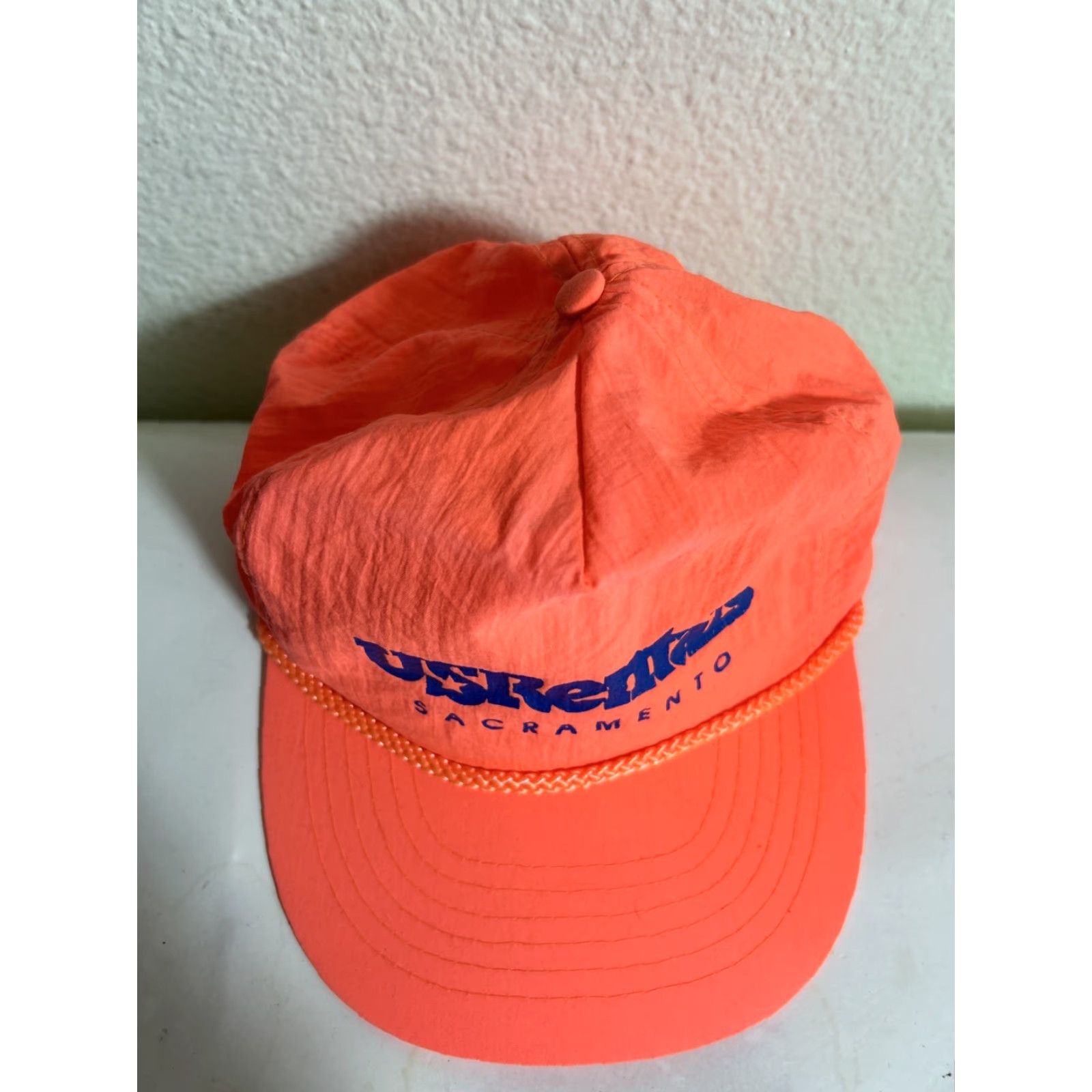 Vintage VINTAGE Headmost SnapBack Hat Neon Orange Adjustable Men One Size Orange Snapback Hat Size ONE SIZE - 5 Thumbnail