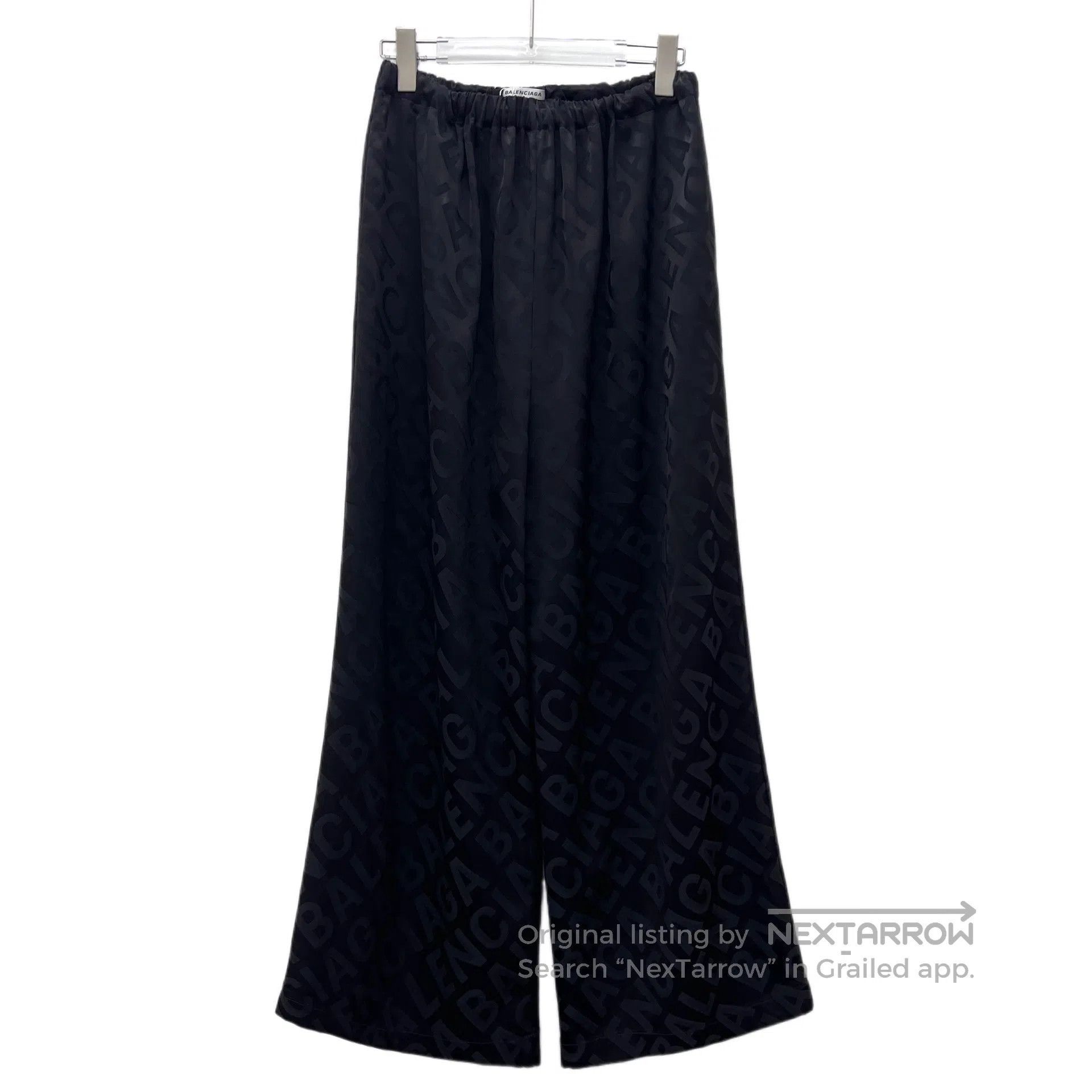 Balenciaga Balenciaga Black Logo Letter Subtle Printed Casual Wide-Le Size US 34 / EU 50 - 2 Thumbnail