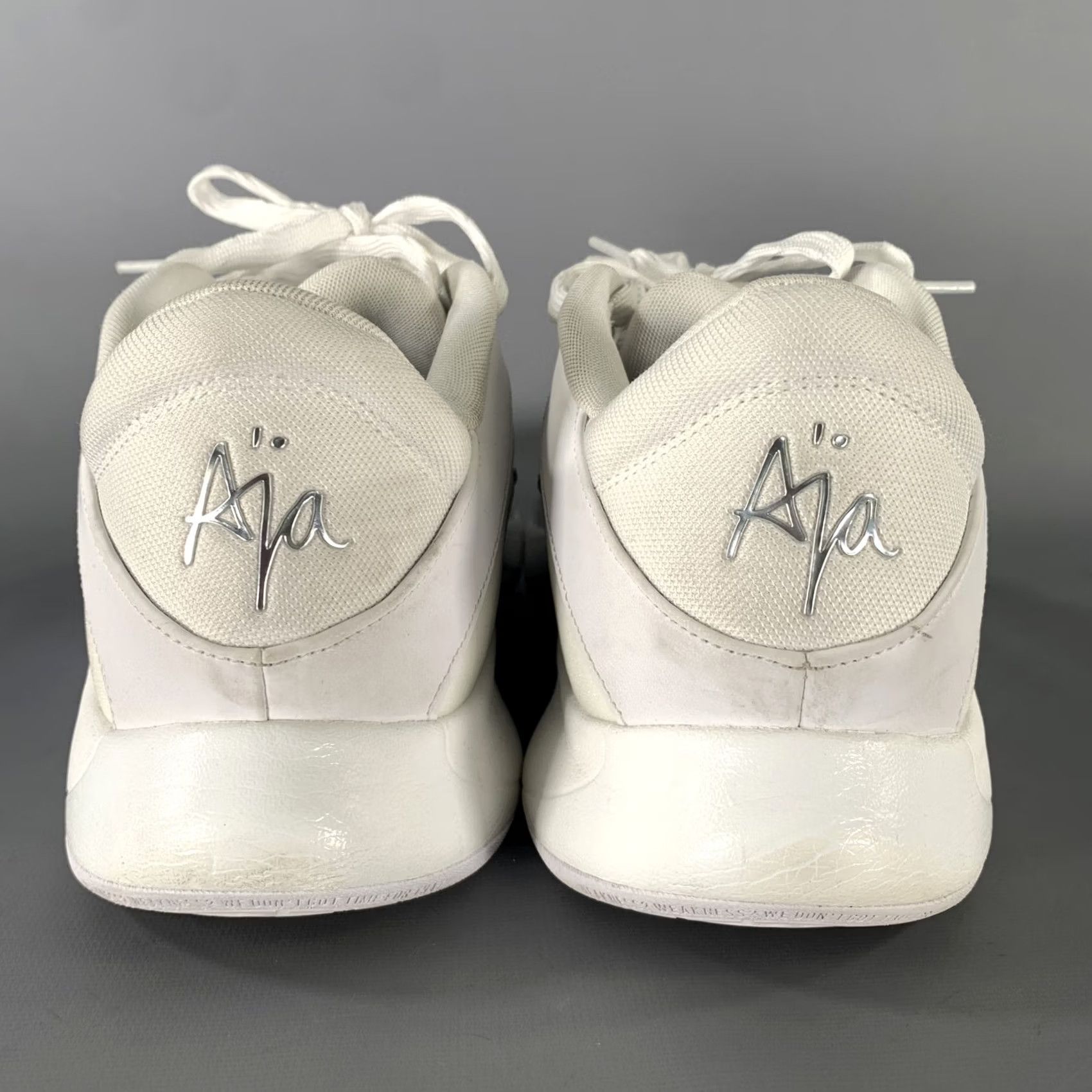 Nike NIKE Basketball Sneakers Canvas Mixed Patterns White Silver Size 15.5 Size US 15 / EU 48 - 3 Thumbnail
