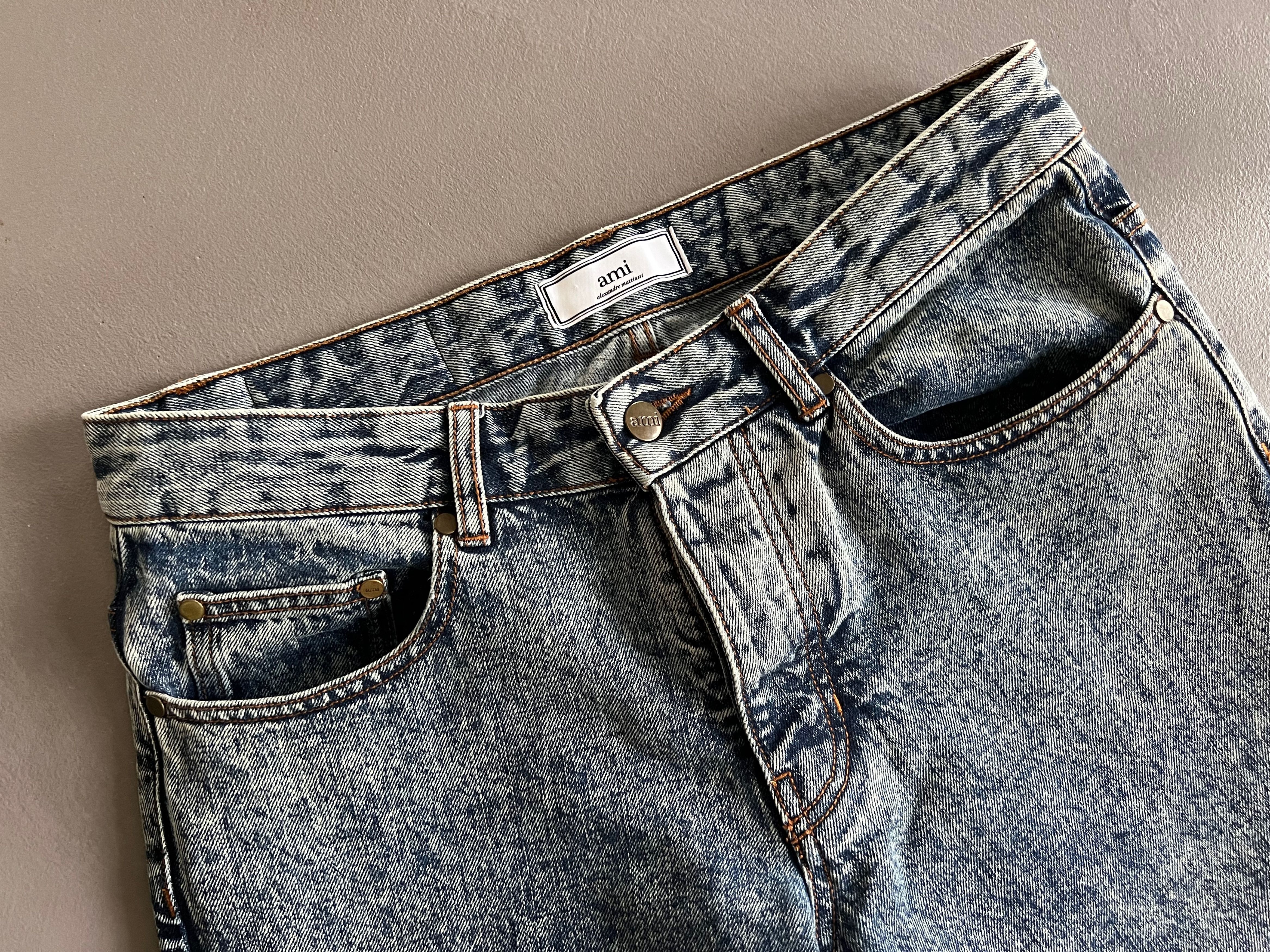 AMI AMI Alexandre Mattiussi Acid Wash Bleached Jeans Size US 28 / EU 44 - 2 Thumbnail