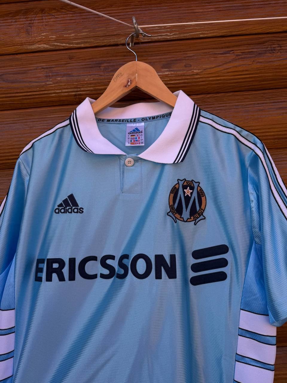 Adidas ADIDAS MARSEILLE 1998-1999 HOME CENTENARY ERICSSON JERSEY Size US L / EU 52-54 / 3 - 2 Thumbnail