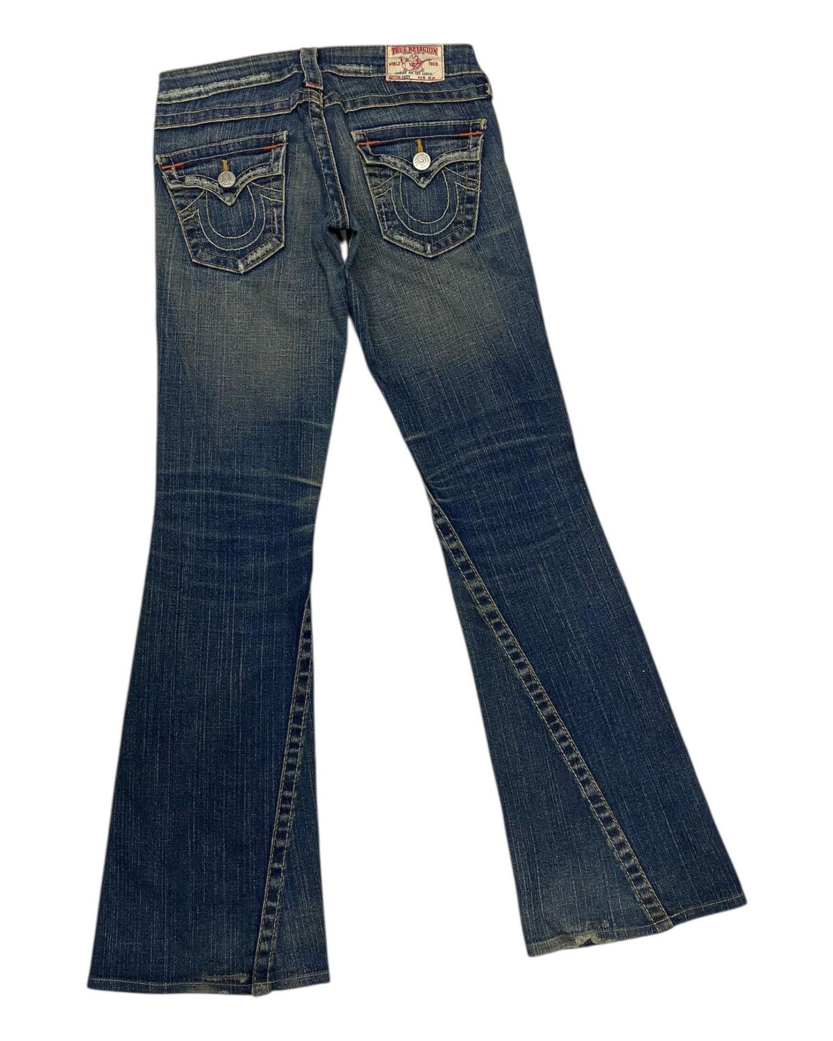 Hysteric Glamour × Le Grande Bleu (L.G.B.) × True Religion TRUE RELIGION JOEY FLARE JEANS DISTRESSED BOOTCUT DENIM JEAN Size 28" / US 6 / IT 42 - 4 Thumbnail