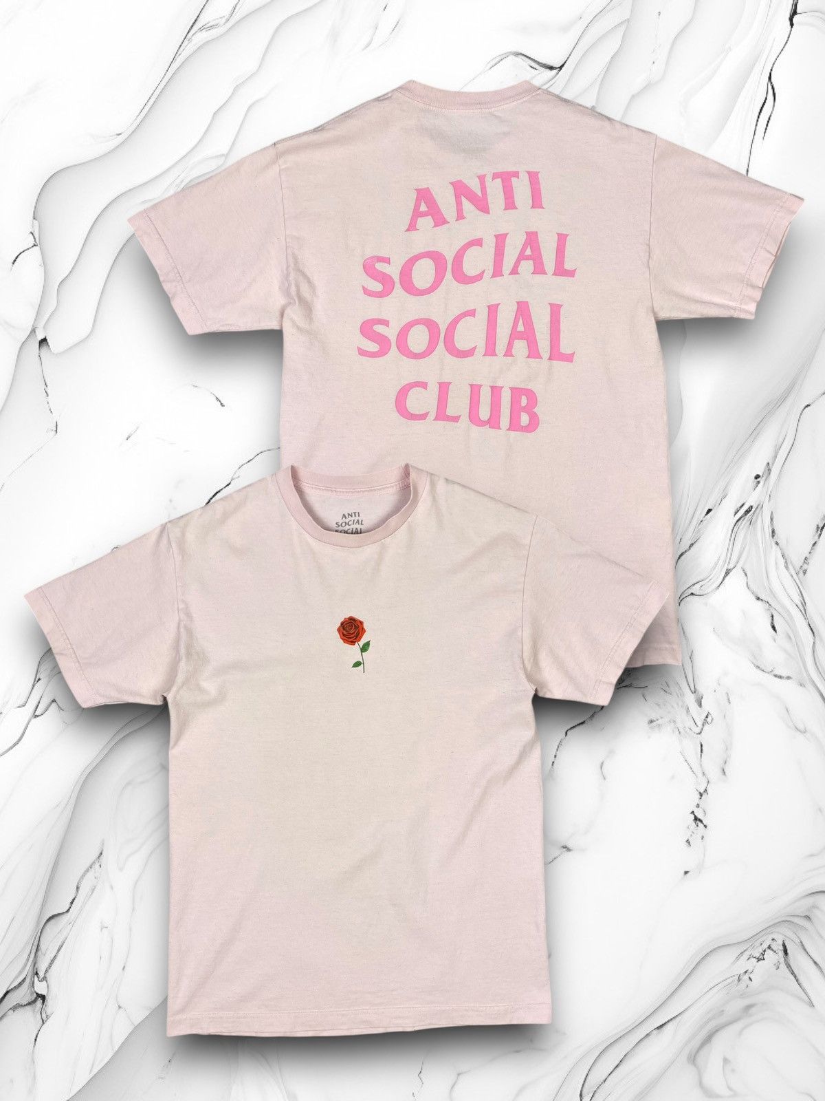 Anti Social Social Club Anti Social Social Club Roses Pink Big Logo T Shirt Size US M / EU 48-50 / 2 - 1 Thumbnail
