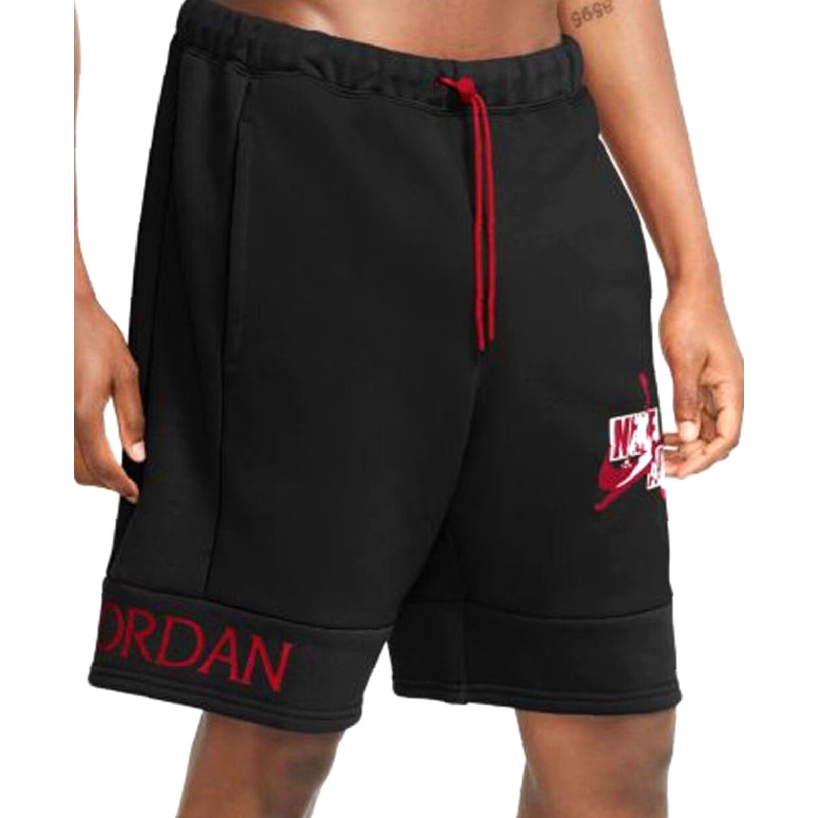 Jordan Brand Air Jordan Men's Athletic Sweat Shorts M Black Cotton Blend Fleece Pockets Size US 31 - 2 Thumbnail