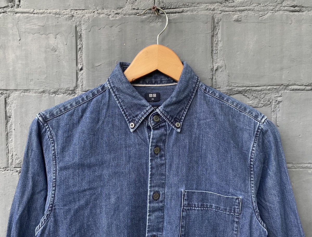 Uniqlo Uniqlo Denim Long Sleeve Shirt Single Pocket Size US XS / EU 42 / 0 - 3 Thumbnail