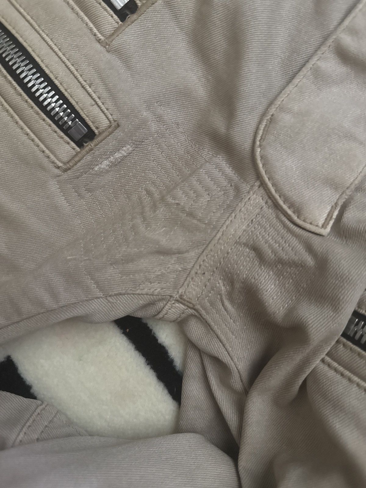 Balmain Balmain Paris Beige Biker Jeans – Moto Zip Denim Size US 28 / EU 44 - 13 Thumbnail