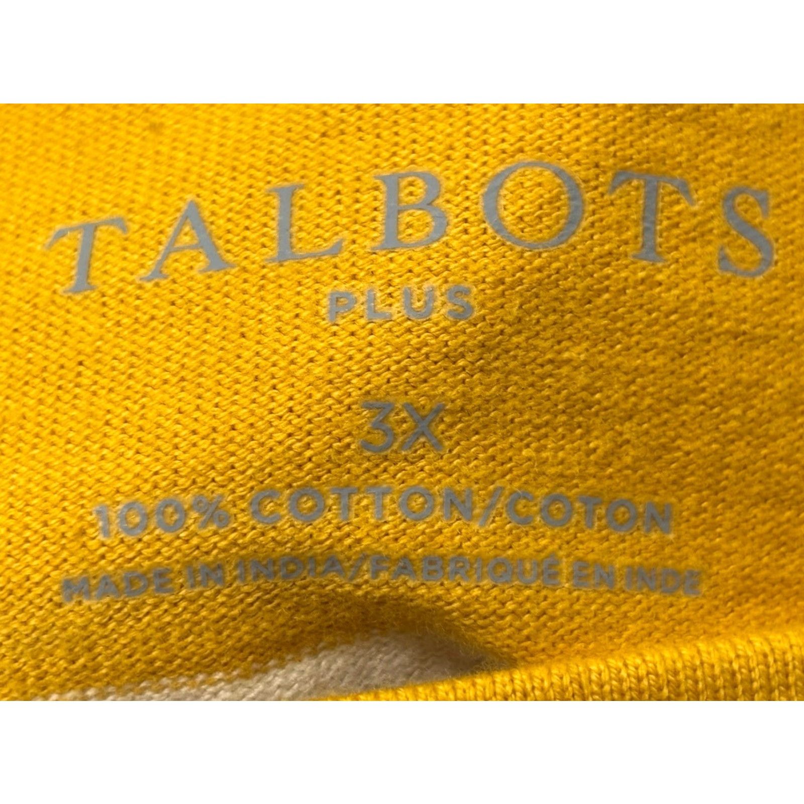 Talbots Talbots Striped Casual Shirt Women’s 3X Plus Mustard Boat Neck Cotton Pullover Button Size XXL / US 16-18 / IT 52-54 - 7 Thumbnail