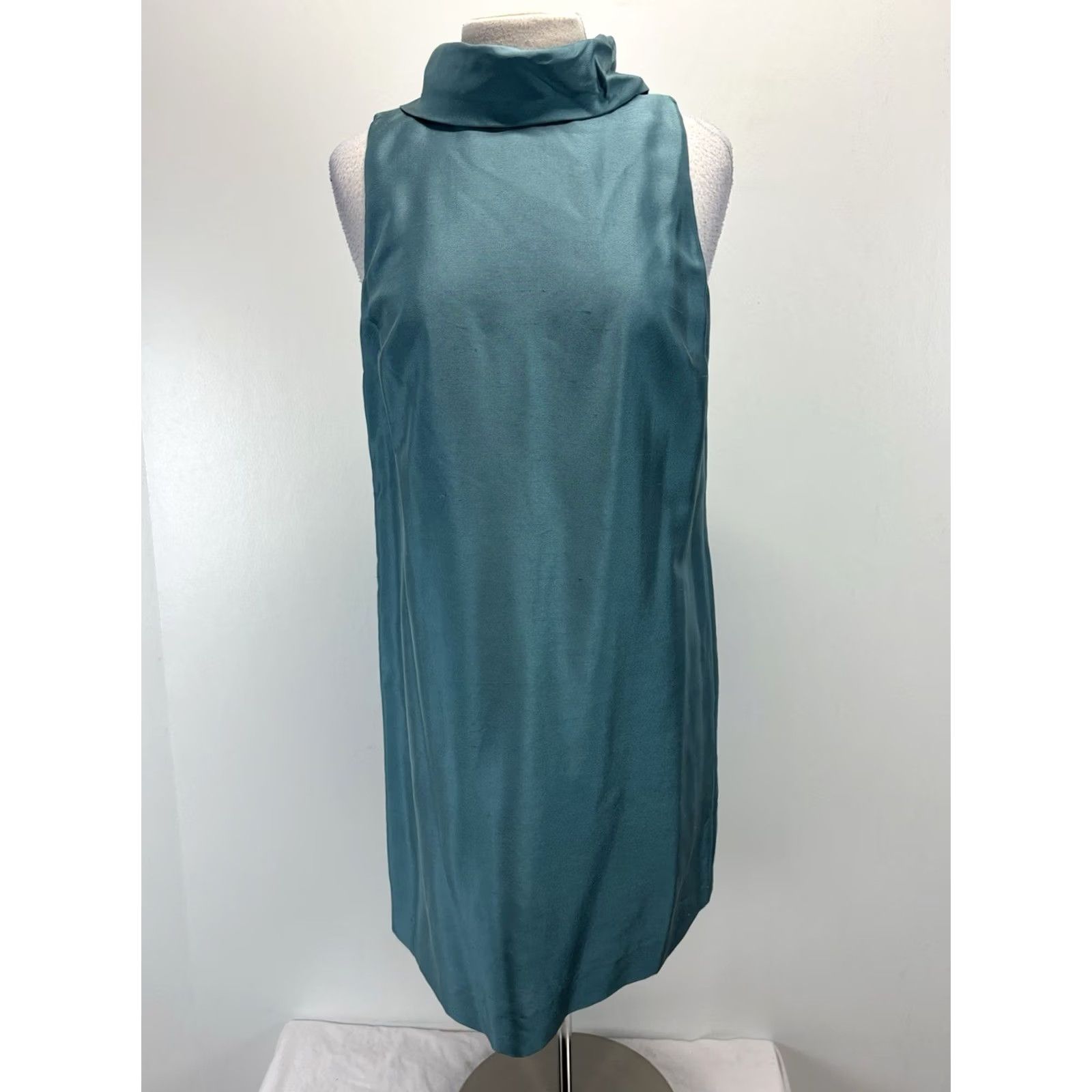 Talbots Talbots Silk Sheath Dress Women’s 10 Blue Sleeveless Lined Classic Party/Cocktail Size L / US 10 / IT 46 - 2 Thumbnail
