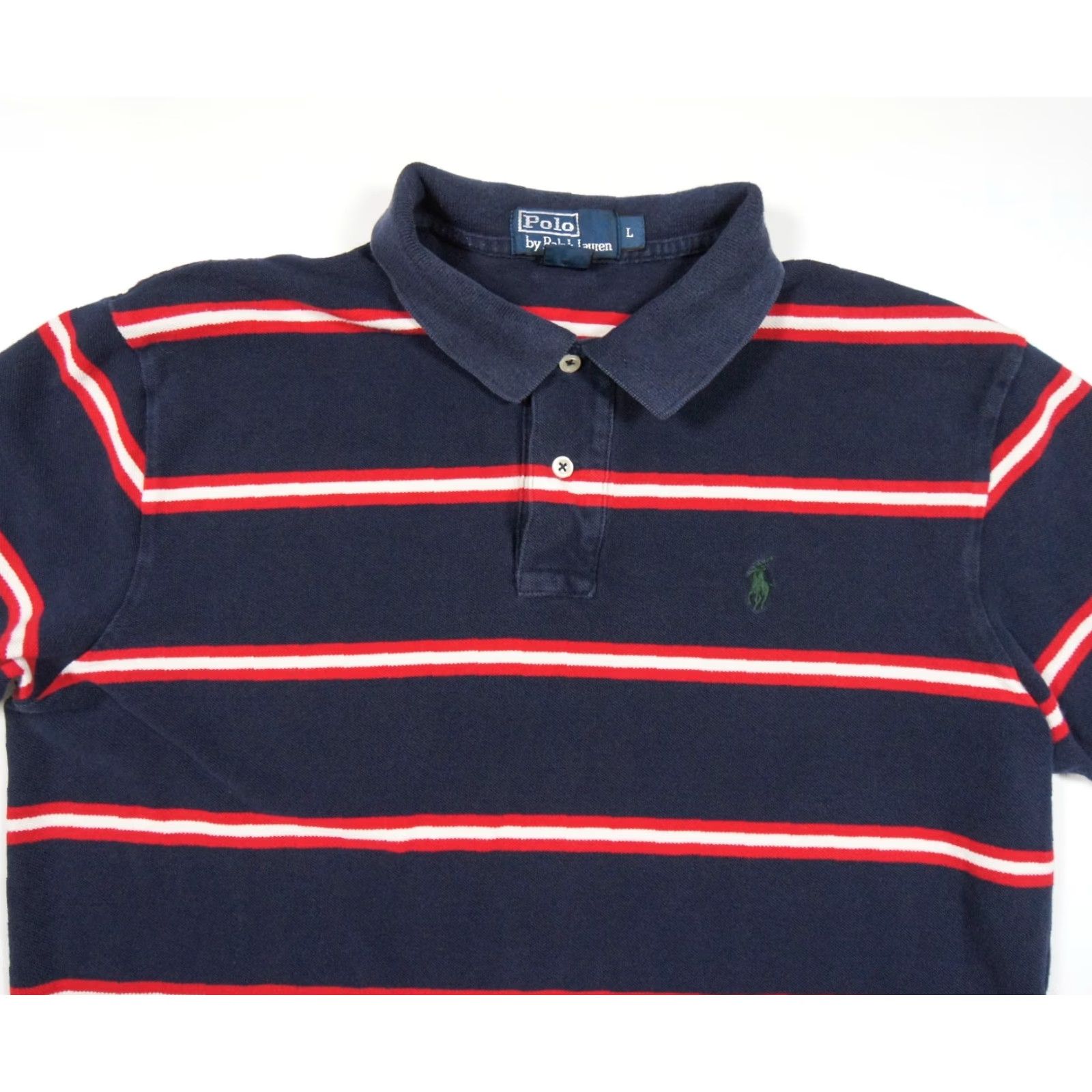 Polo Ralph Lauren Polo Ralph Lauren Striped Polo Shirt Mens Large Blue Short Sleeve Collared Preppy Size US L / EU 52-54 / 3 - 2 Thumbnail