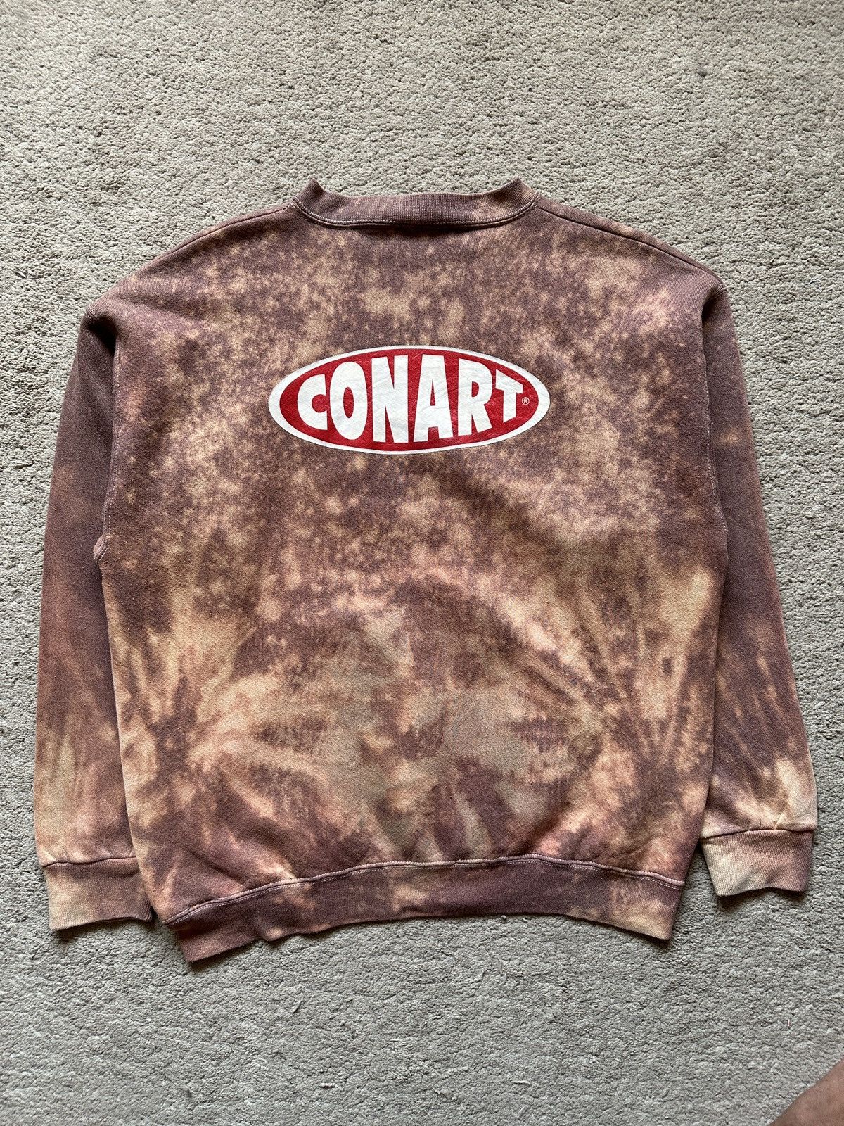 Vintage 1990s Vintage Conart Logo Bleach Sweatshirt Size US XL / EU 56 / 4 - 1 Thumbnail
