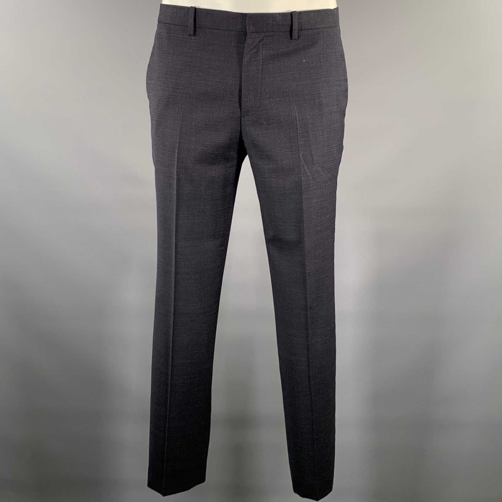 Theory THEORY Size 42 Navy Heather Wool Blend Notch Lapel Suit Size 42L - 4 Thumbnail