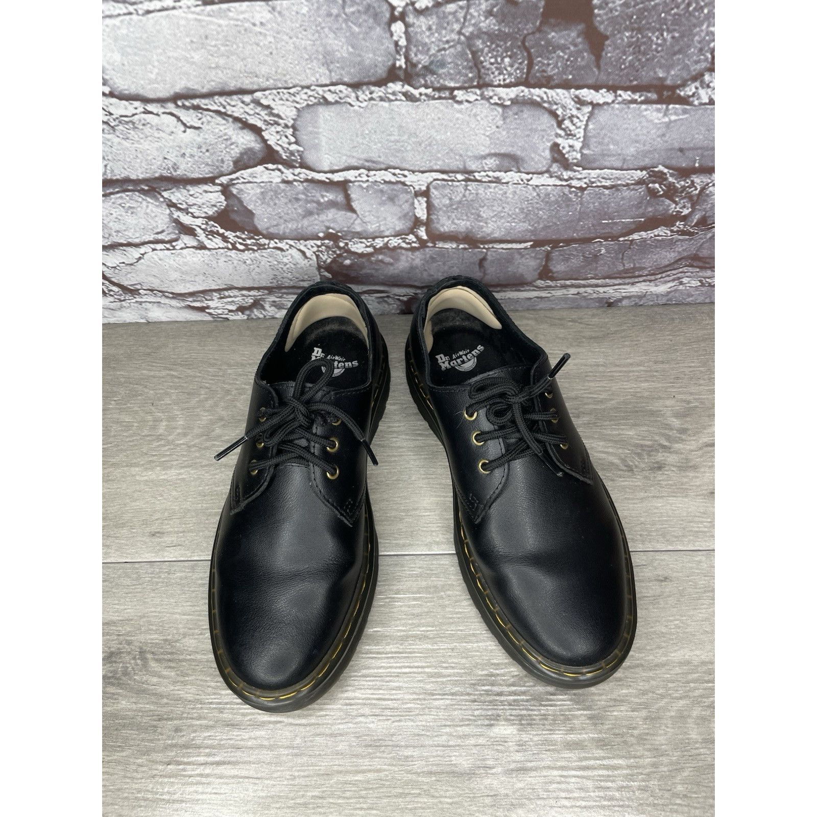Dr. Martens DR MARTENS Air Wair ZAVALALO Unisex Black Leather Shoes Wome Size US 7 / IT 37 - 3 Thumbnail