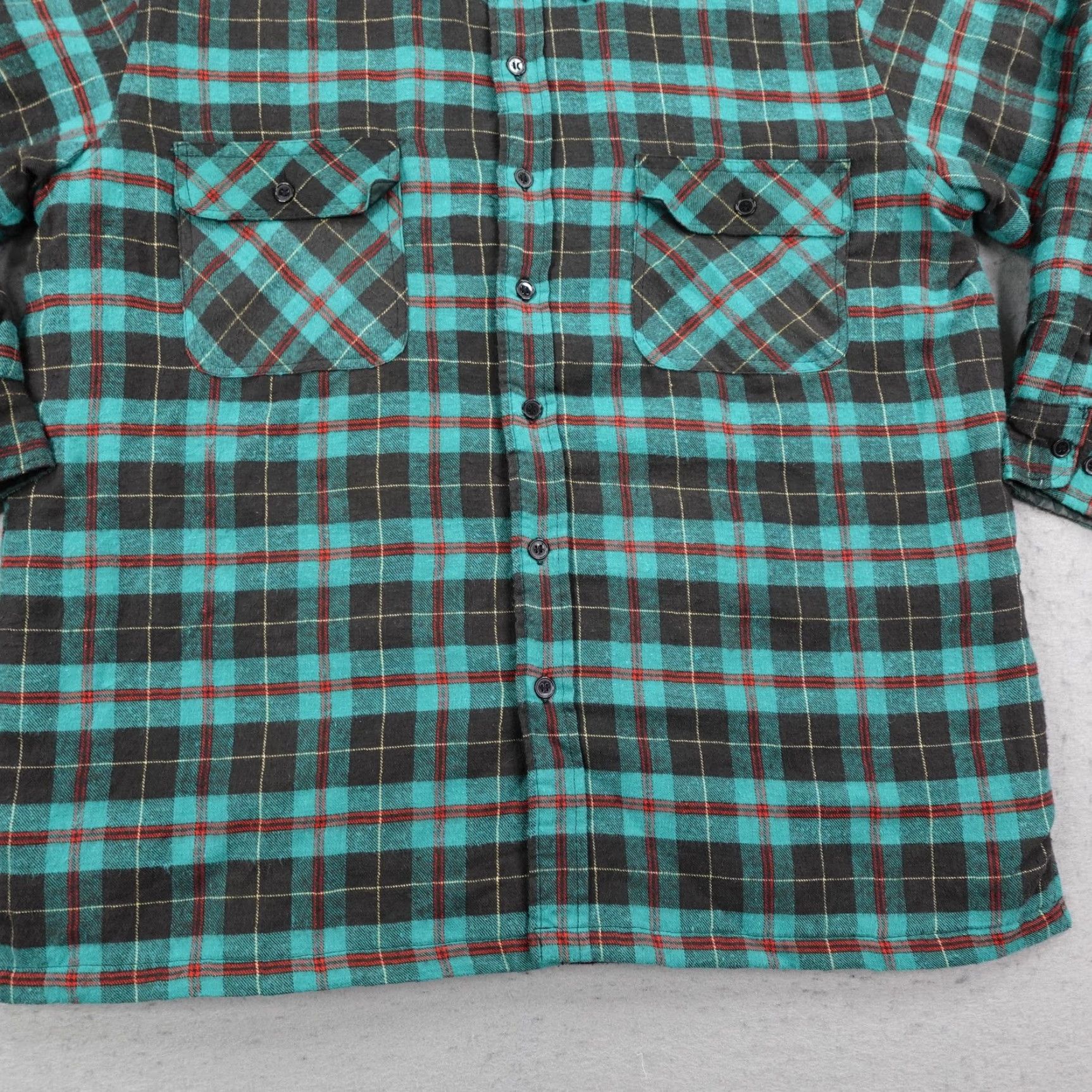Dickies Vintage Dickies Jacket Men XL Green Plaid Quilted Flannel Button Up Shacket Work Size US XL / EU 56 / 4 - 3 Thumbnail