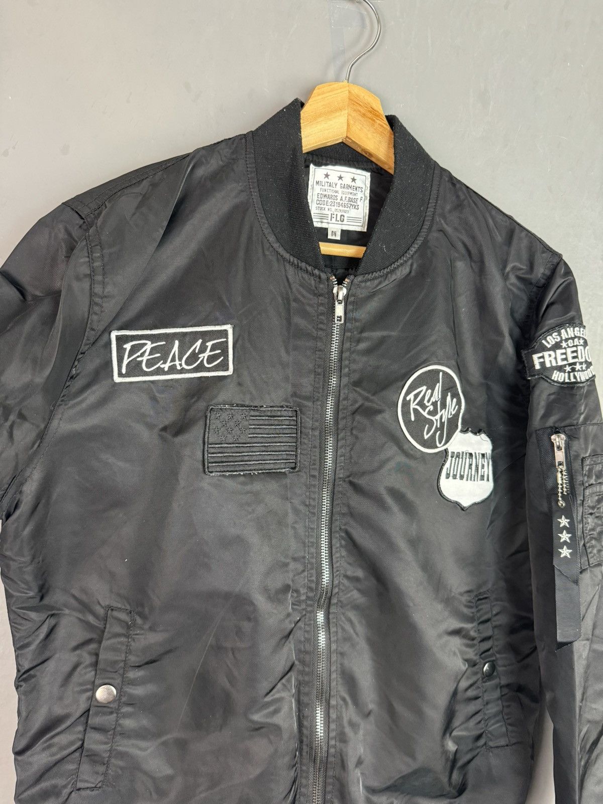 Vintage FLG Militaly Garments Patch Bomber Jacket Size US M / EU 48-50 / 2 - 3 Thumbnail