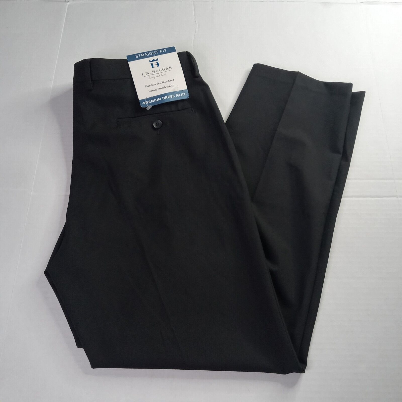 Haggar Haggar Dress Pants Men's 36x32 Black Straight Fit Flat Front Size US 36 / EU 52 - 1 Thumbnail
