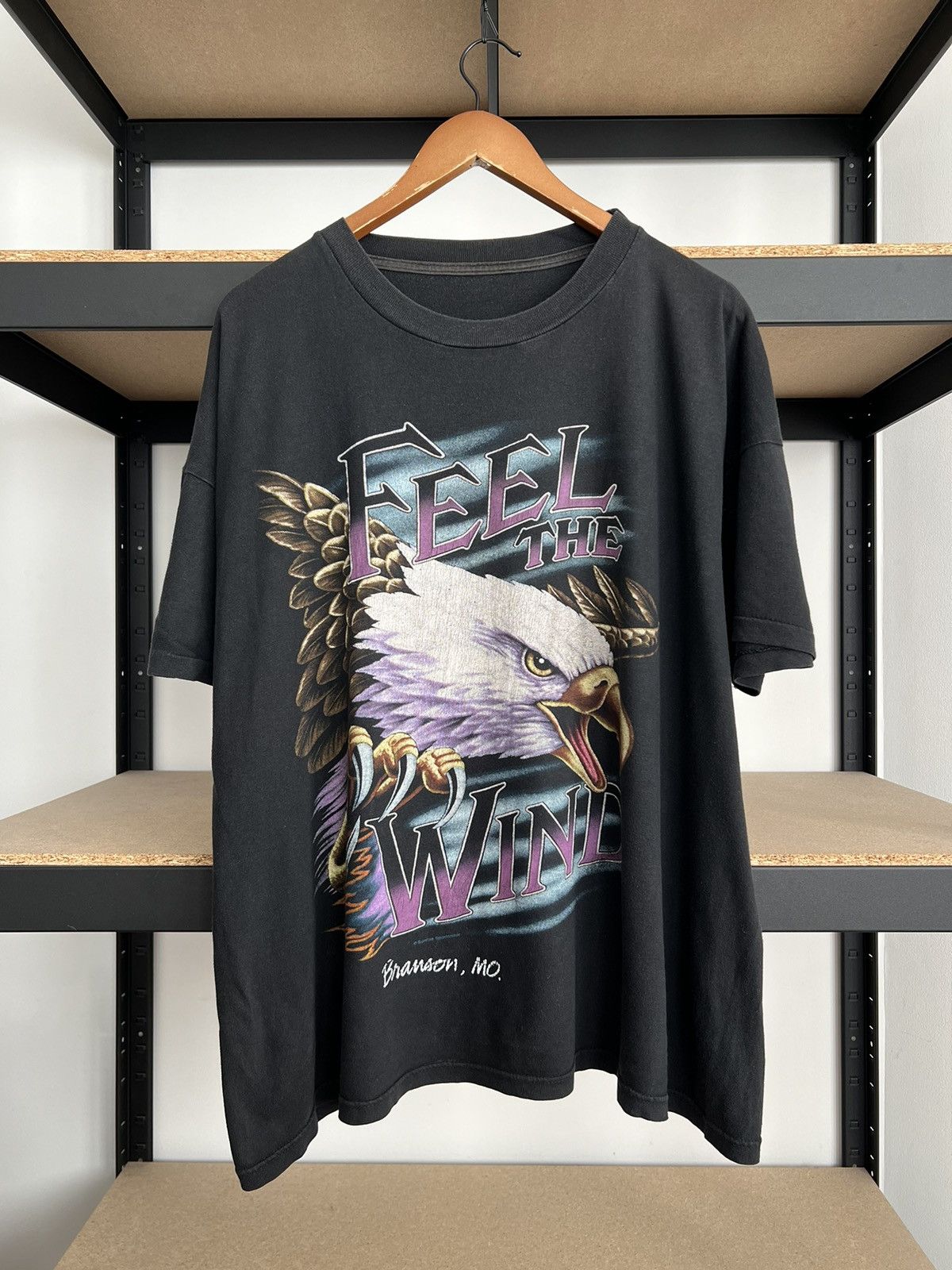 Vintage Vintage 90s Feel the Wind American Thunder Eagle T-shirt Size US XXL / EU 58 / 5 - 1 Thumbnail