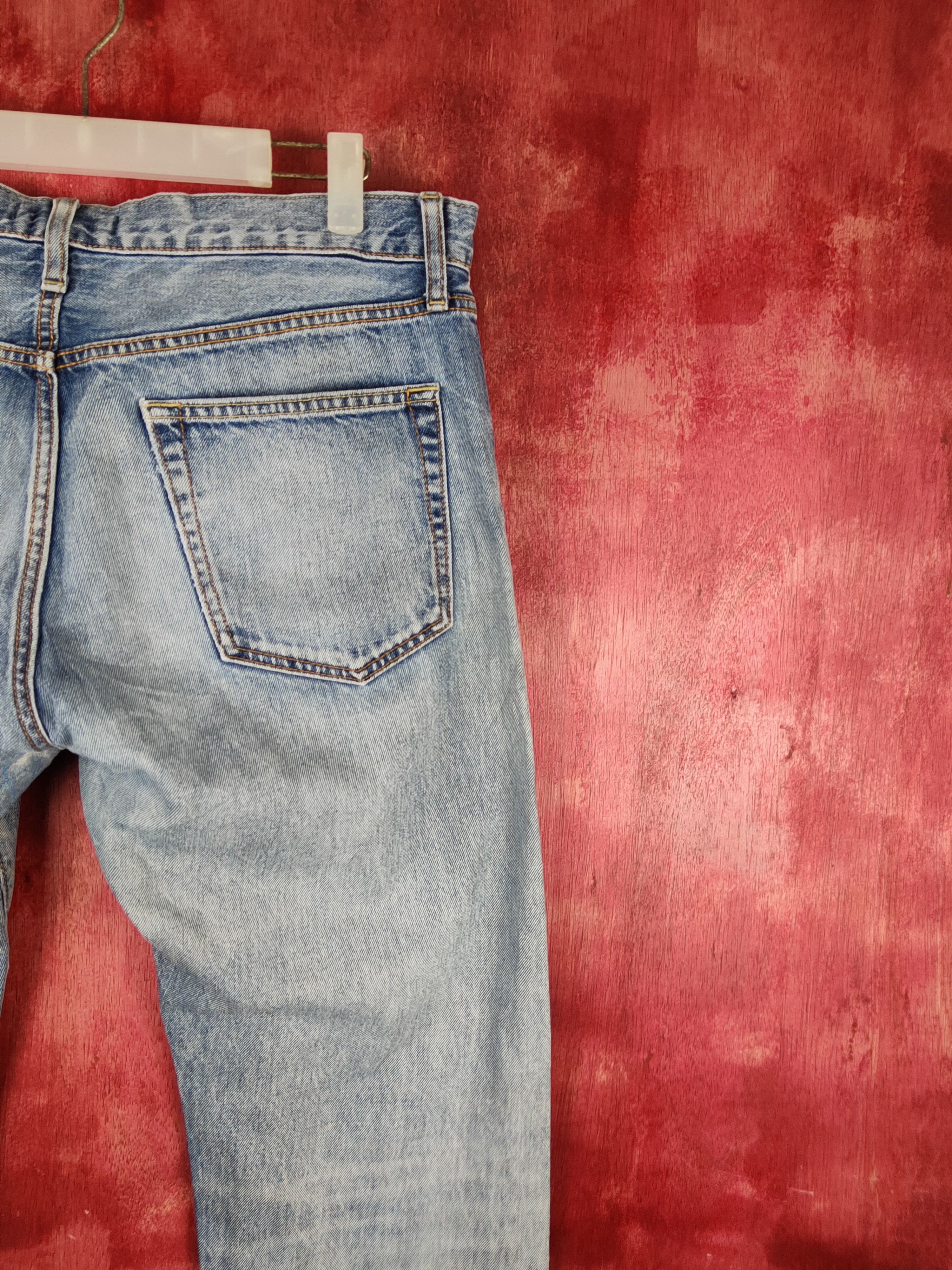 Japanese Brand Uniqlo Blue Faded Distressed Ripped Jeans #S1704 Size US 34 / EU 50 - 12 Thumbnail