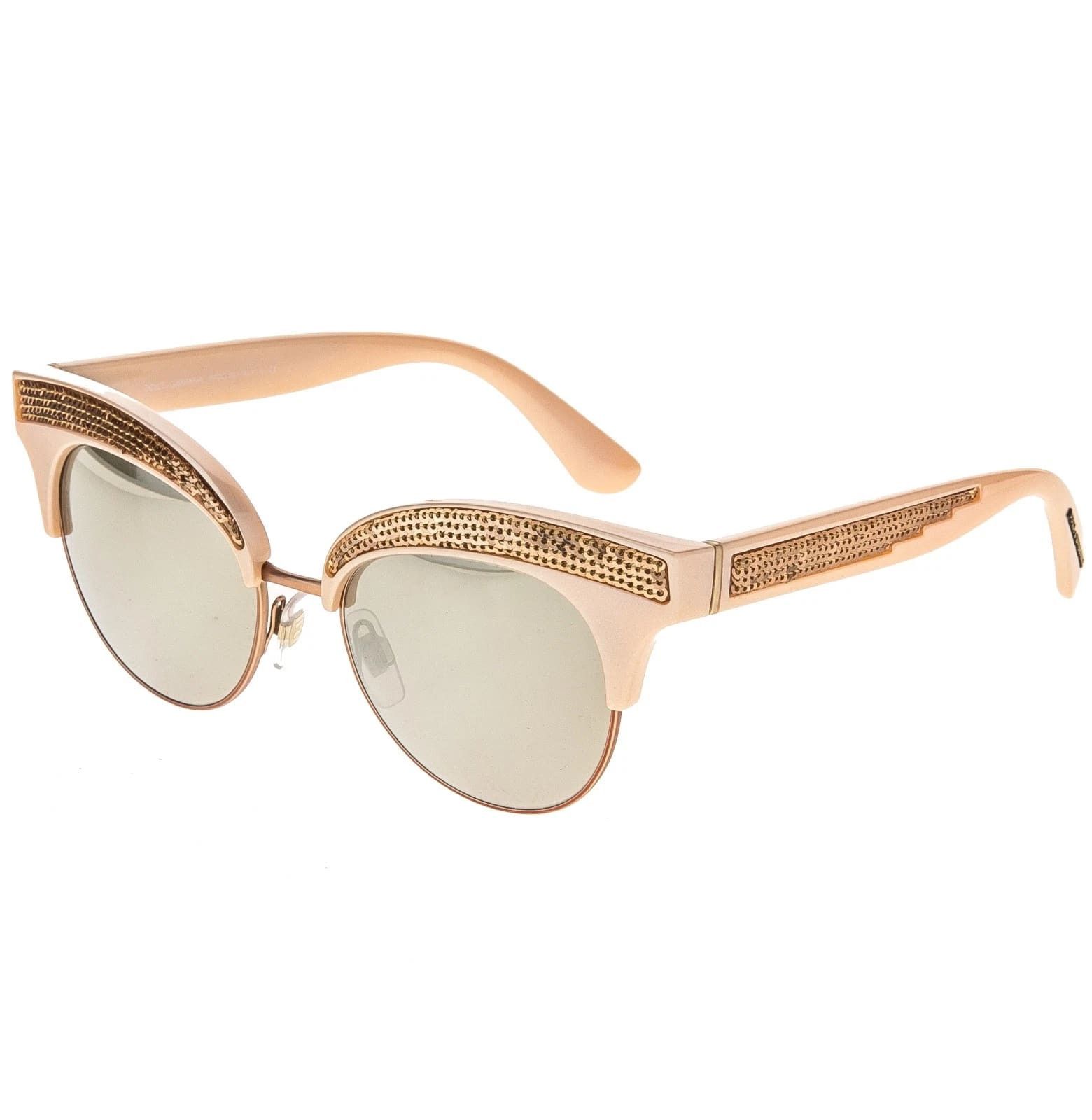Dolce & Gabbana DOLCE & GABBANA DG6109 6109 Sequin Nude Mirrored Sunglasses Size ONE SIZE - 9 Thumbnail