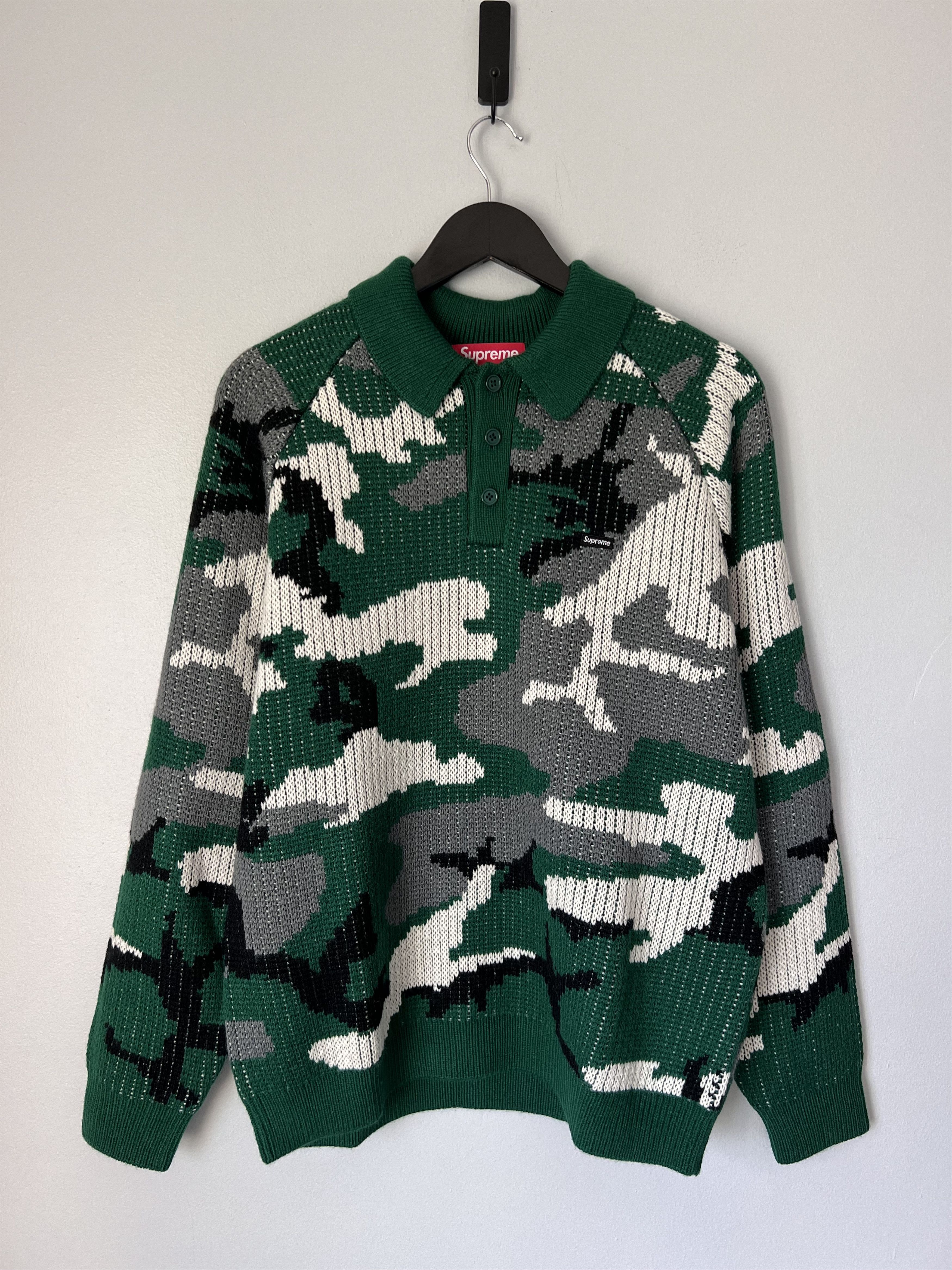 トップス Supreme Flocked Logo Sweater \"Green Supreme Flocked Logo Sweater Green | eBay