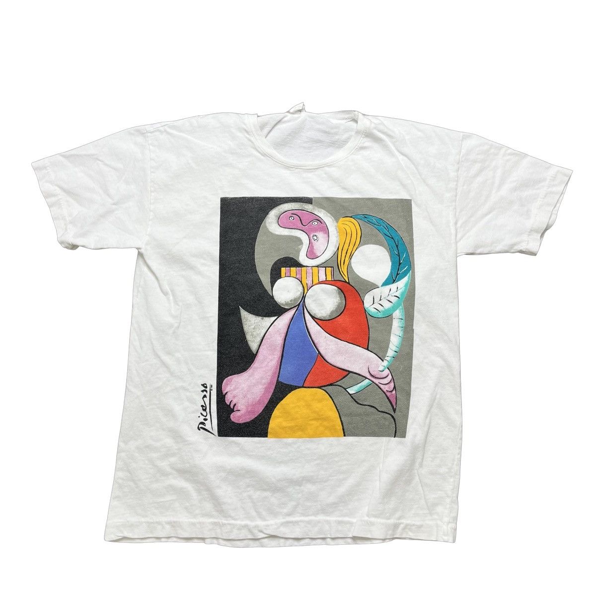 image of Vintage 80's Picasso Art Tshirt in White, Men's (Size Large)