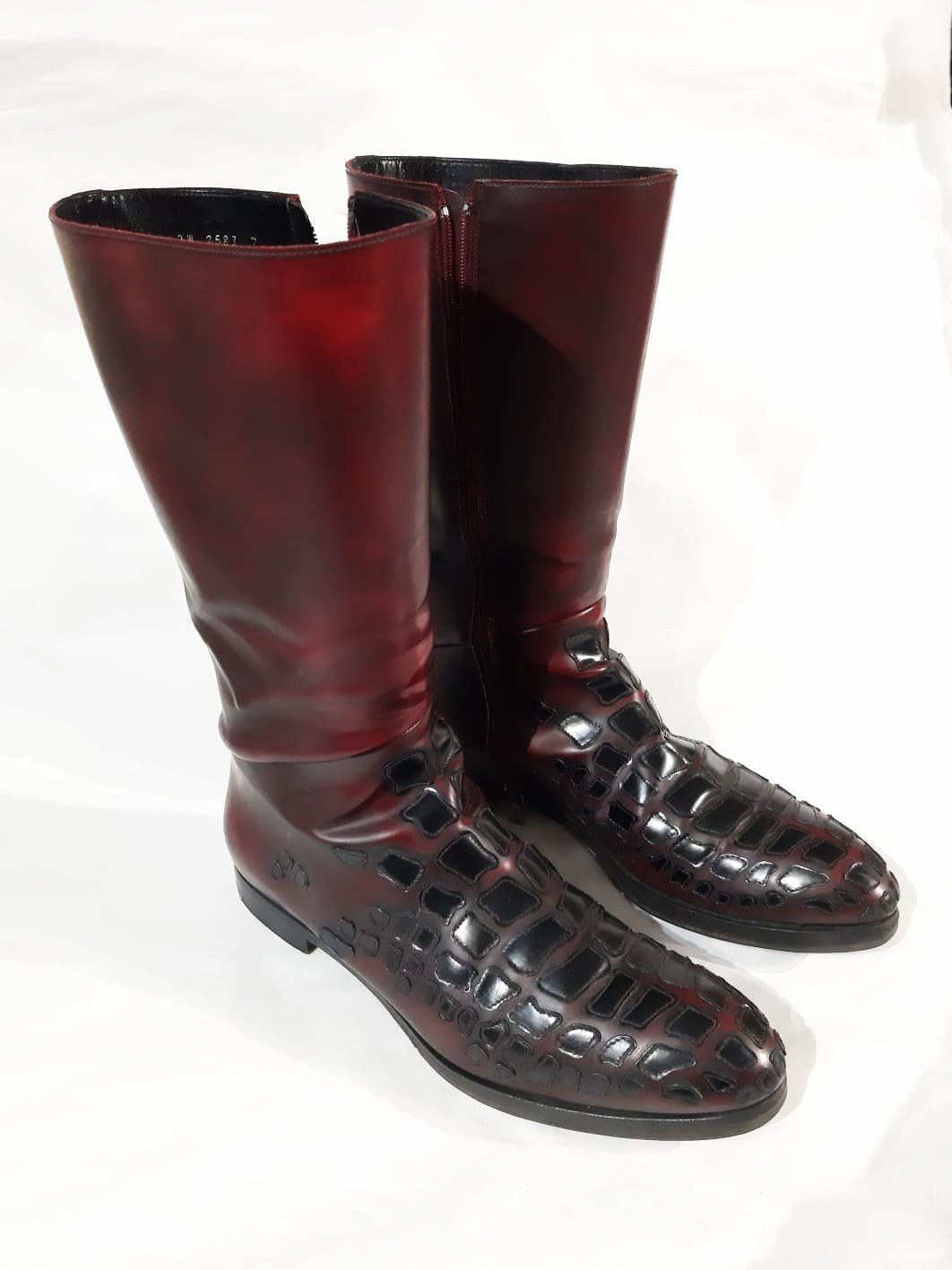 Prada Trompe-l'oeil Crocodile High Boots FW 2008 Runway Size US 8 / EU 41 - 4 Thumbnail
