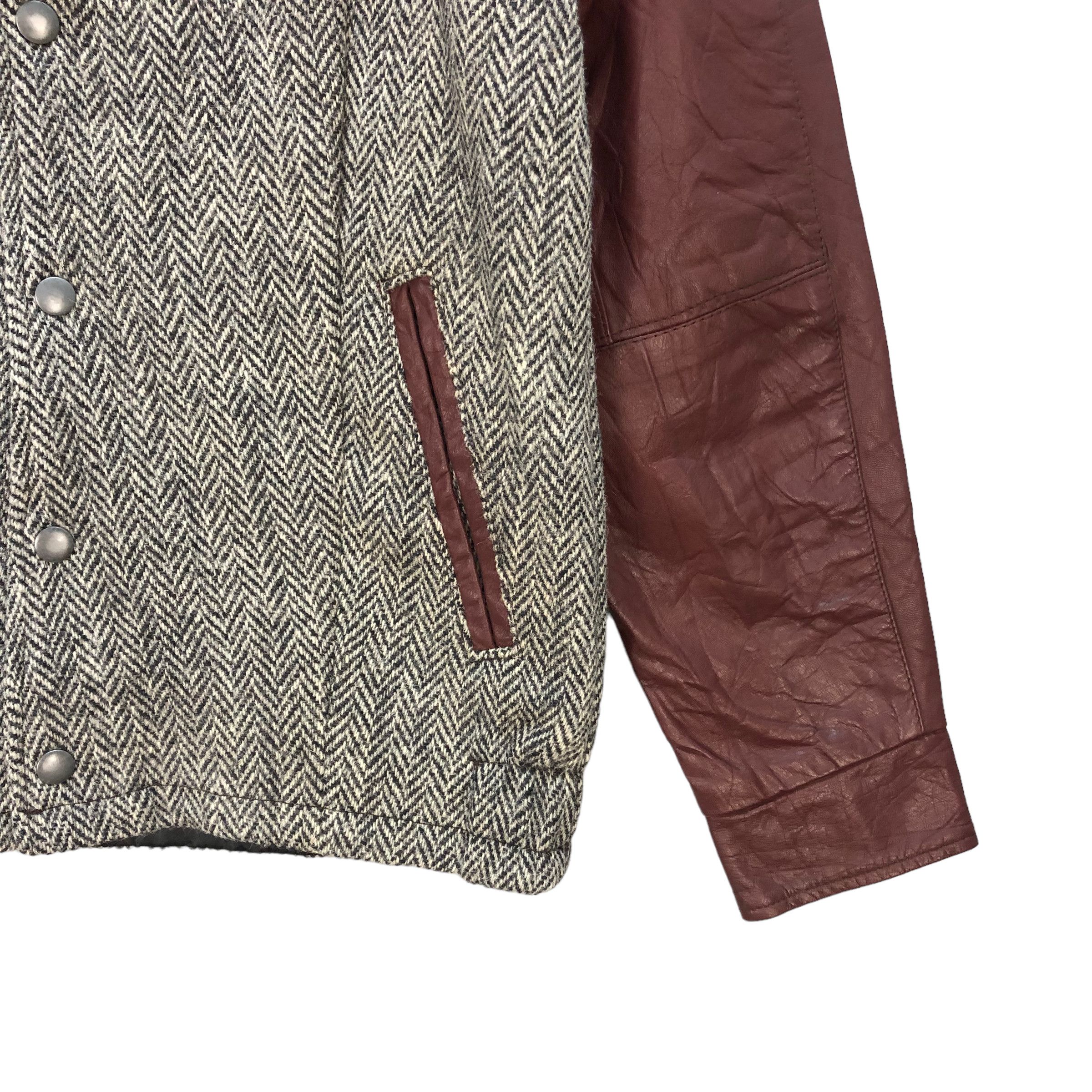 Harris Tweed HARRIS TWEED WOOL LEATHER HYBRID BOMBER JACKET #7360-134 Size US S / EU 44-46 / 1 - 5 Thumbnail