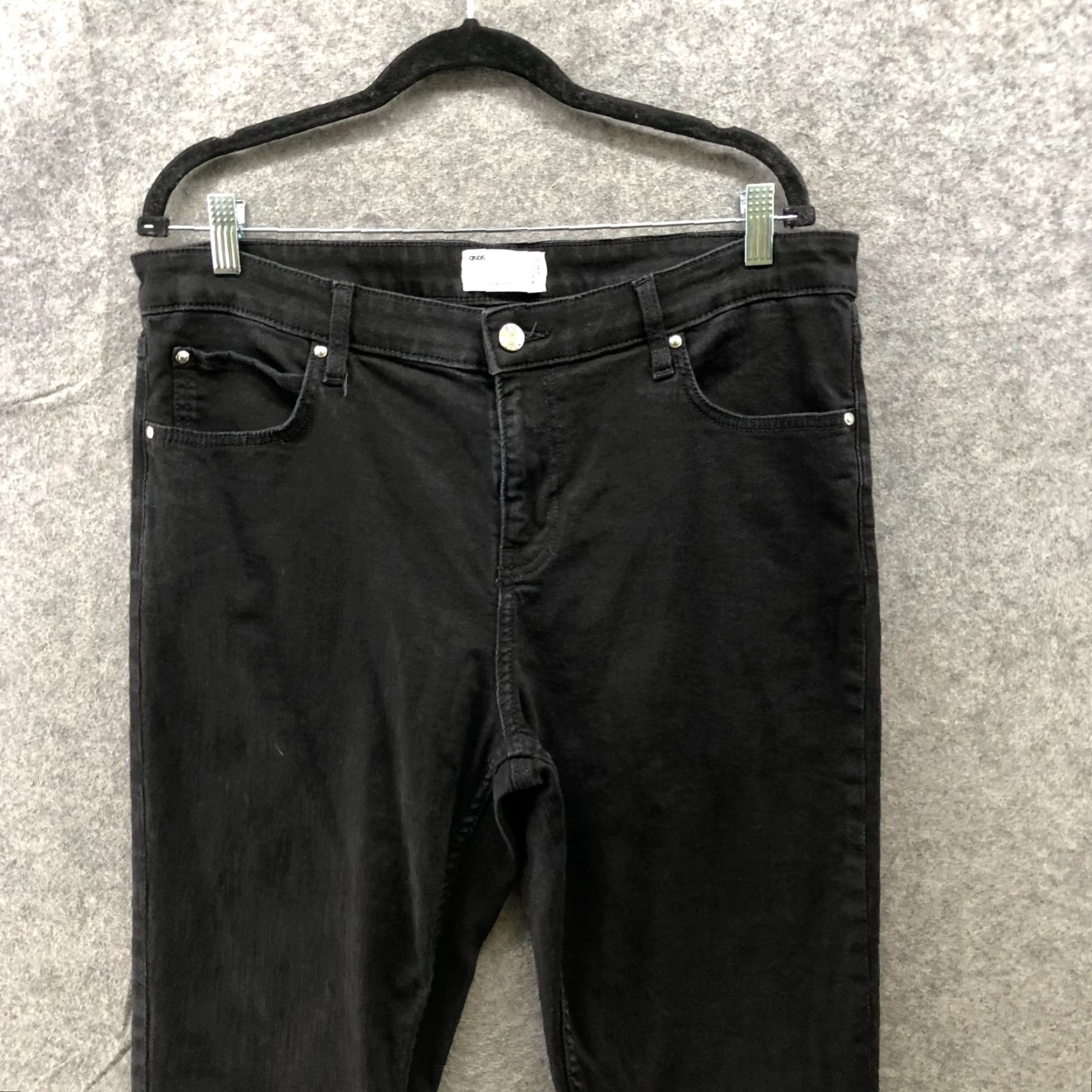 Asos VINTAGE ASOS Women's Flared Jeans 36x32 Dark Wash Cotton Stretch High Rise Spring Fall Winter Size 25" / US 0 / IT 36 - 3 Thumbnail