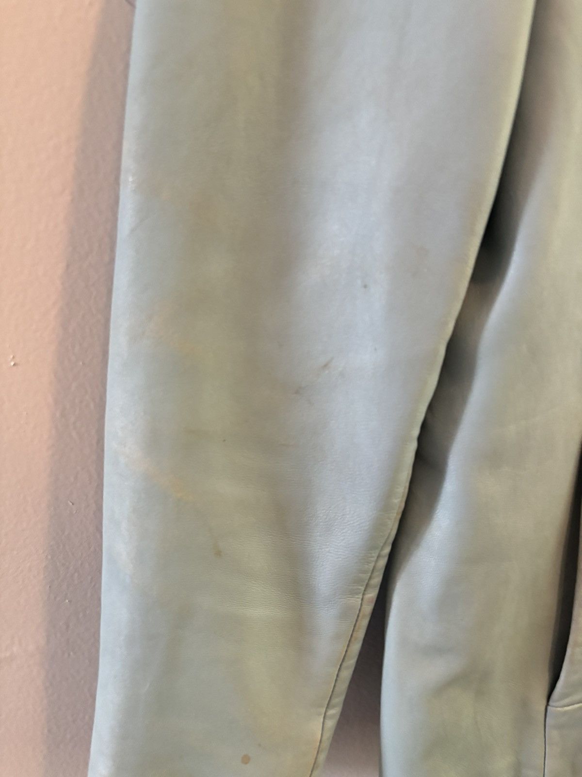 Liz Claiborne Vintage Liz Claiborne Stained Light Blue Leather Jacket Size L / US 10 / IT 46 - 7 Thumbnail