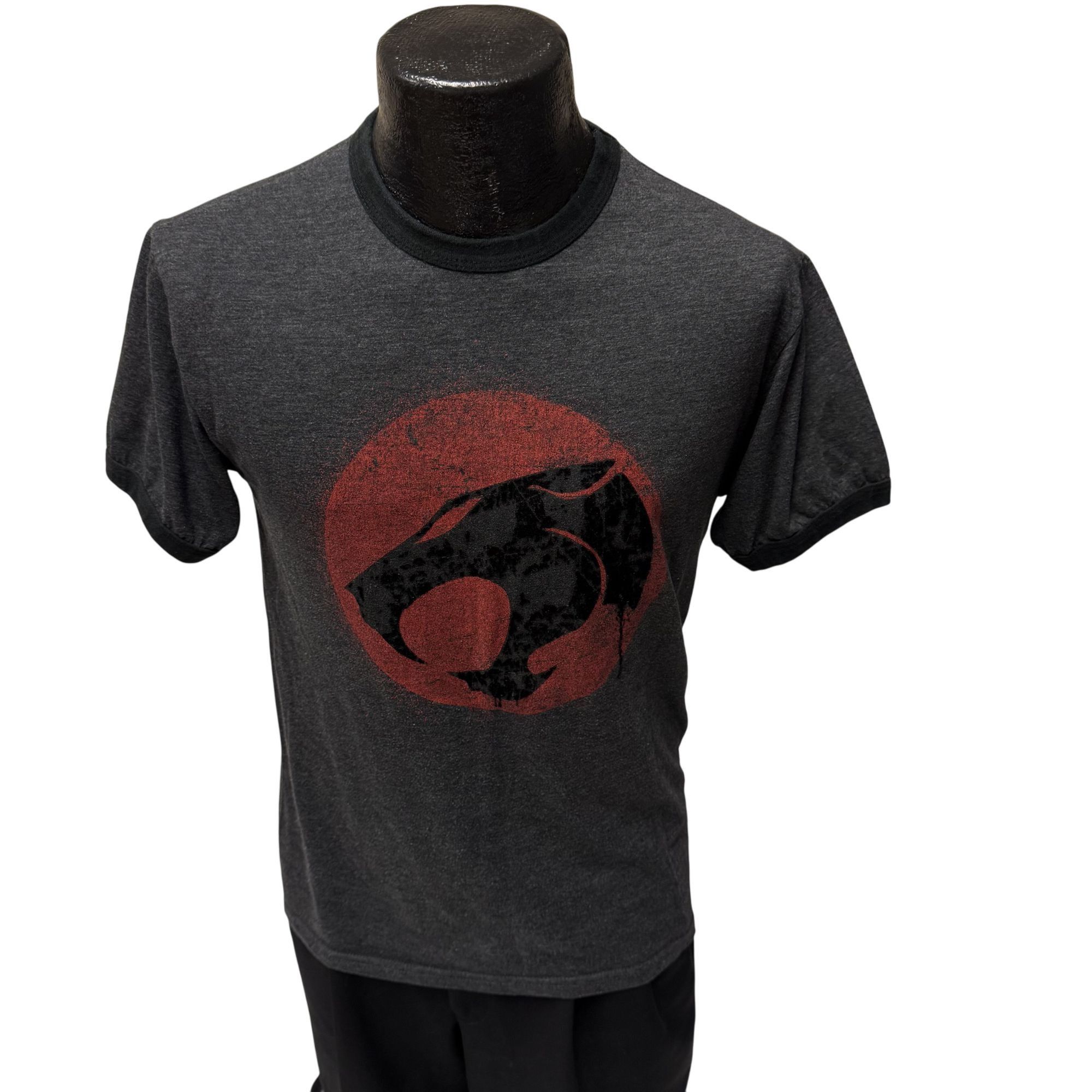 Other 90's THUNDERCATS Heather Black VELVET LoGo CAT 50/50 RINGER Size US L / EU 52-54 / 3 - 1 Thumbnail