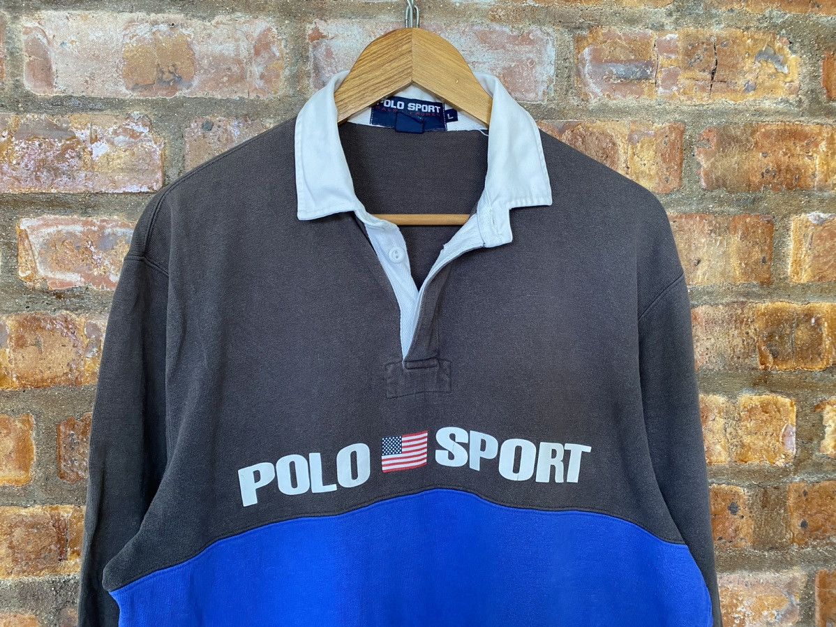 Polo Ralph Lauren 1990s Iconic Polo Sport Raglan rugby Size US L / EU 52-54 / 3 - 3 Thumbnail