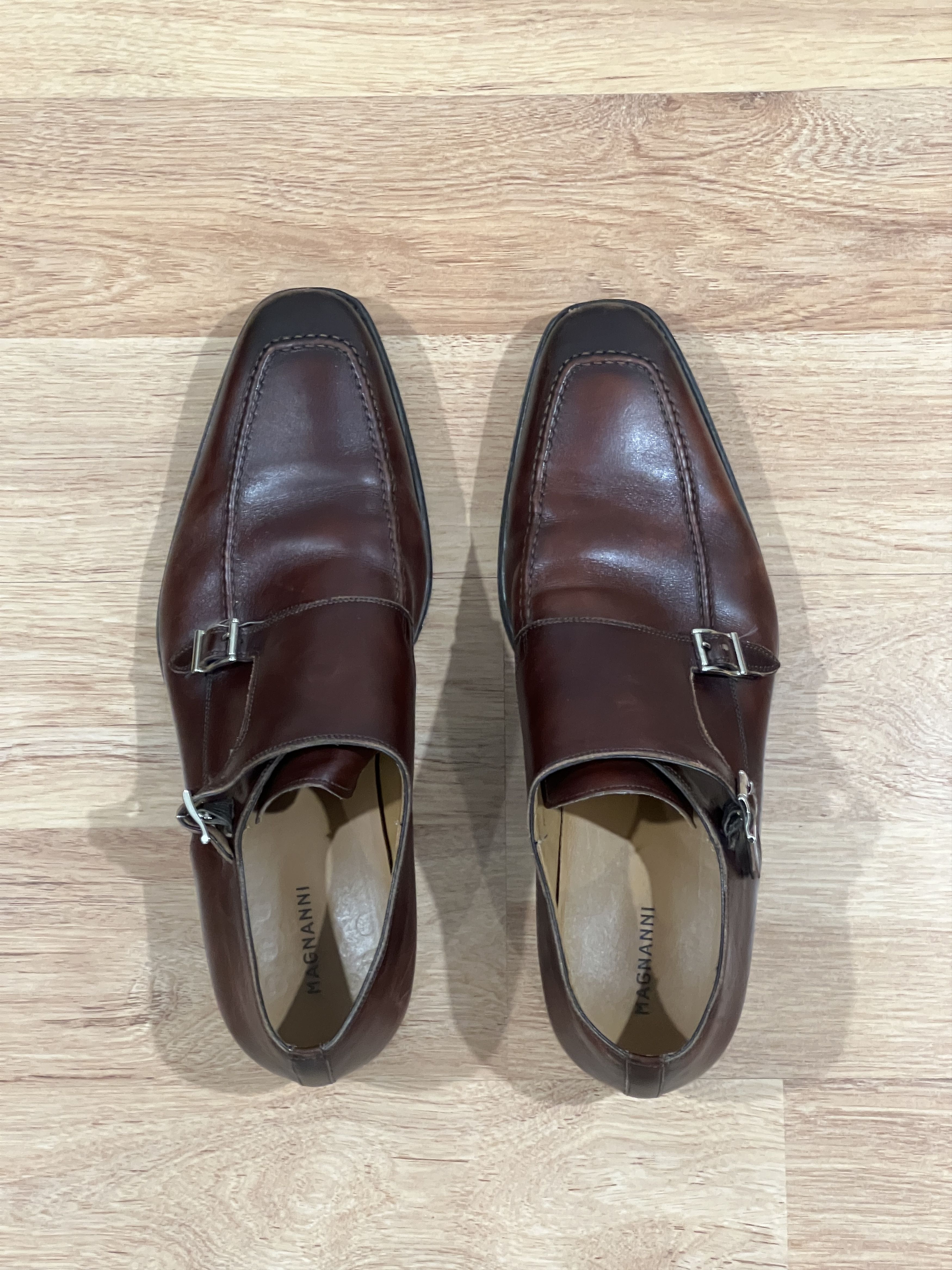 Magnanni Double Monk Strap Brown Leather Shoes Size US 11.5 / EU 44-45 - 1 Thumbnail
