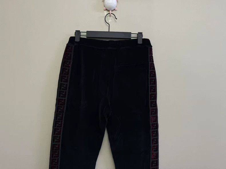 Fendi Fendi Black Velvet Logo Print Pants Size US 34 / EU 50 - 5 Thumbnail