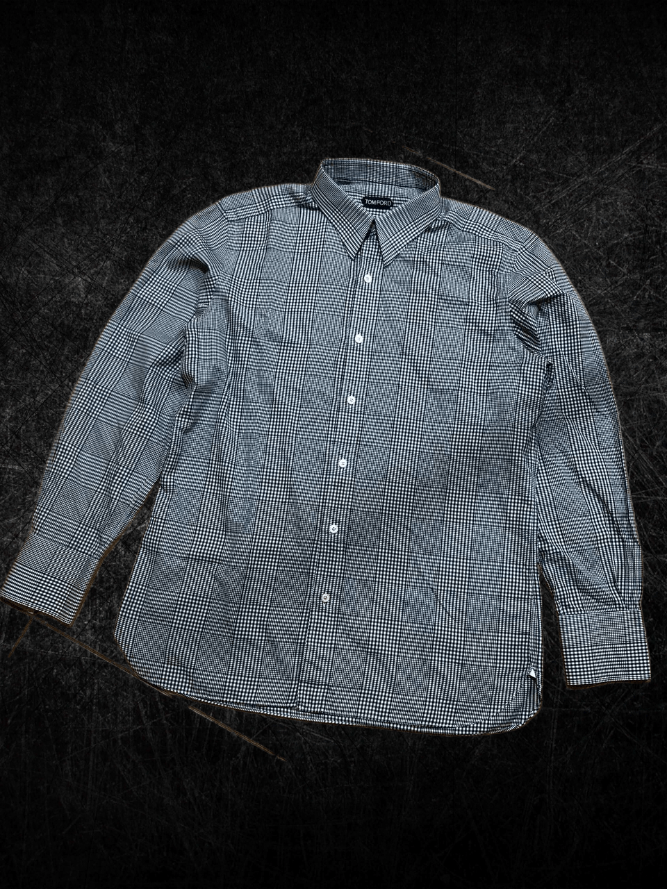 Tom Ford Tom Ford Men's Shirt Black White Checkered Button Front Size US L / EU 52-54 / 3 - 1 Thumbnail