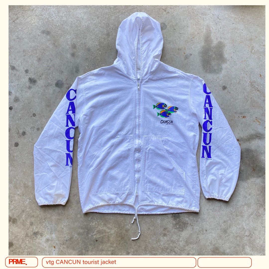 Japanese Brand × Vintage vintage 90s CANCUN MEXICO Tourist Big Spellout zip up jacket Size US L / EU 52-54 / 3 - 9 Thumbnail