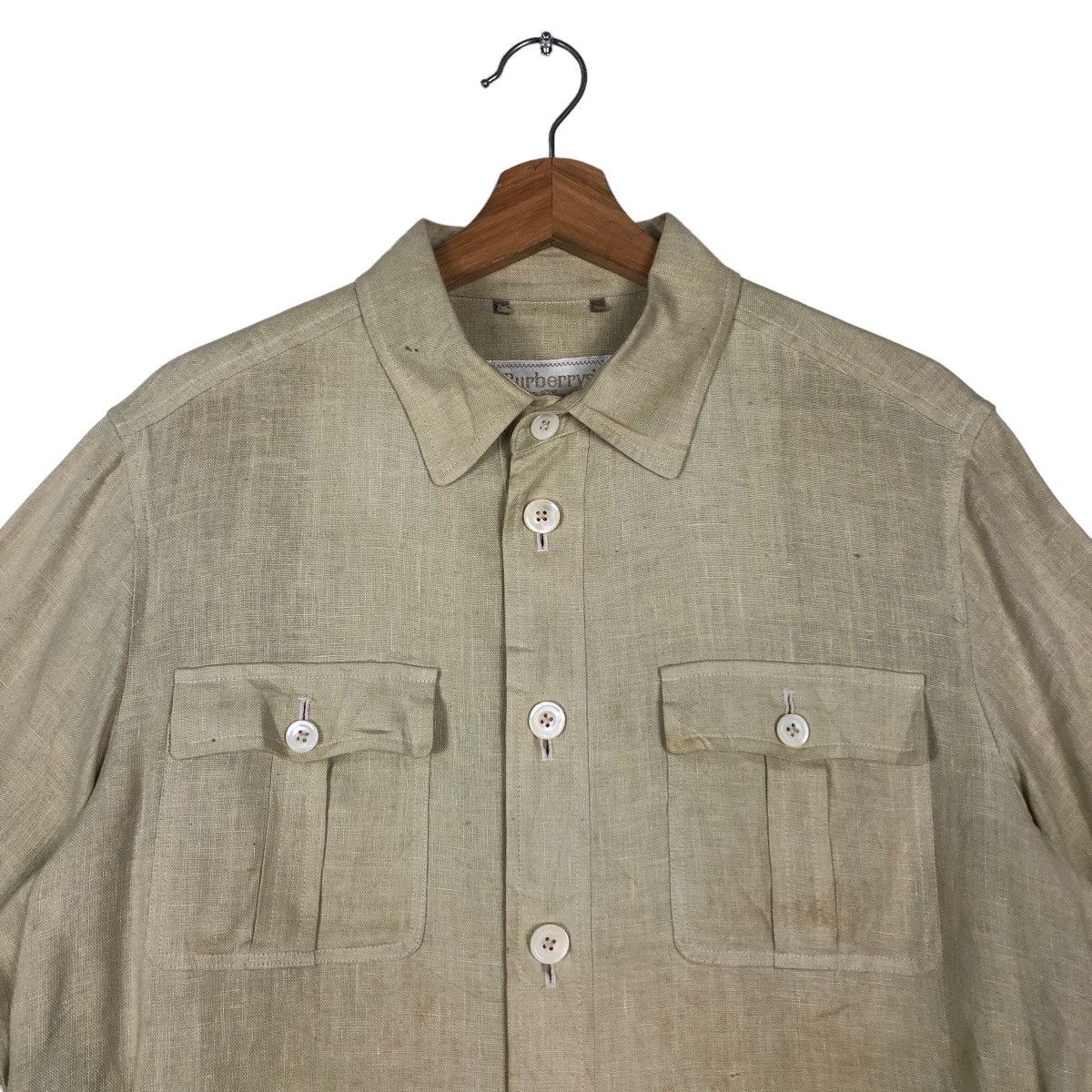 Burberry 🔥Vintage Burberrys Multi Pocket Cargo Short Sleeve Jacket Size US M / EU 48-50 / 2 - 2 Thumbnail