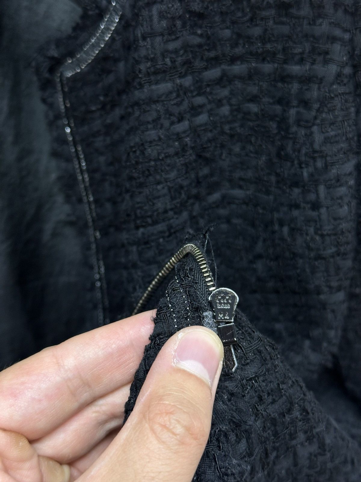 Chanel Authentic CHANEL Tweed Blazer Jacket Cotton Logo Black Size S / US 4 / IT 40 - 6 Thumbnail