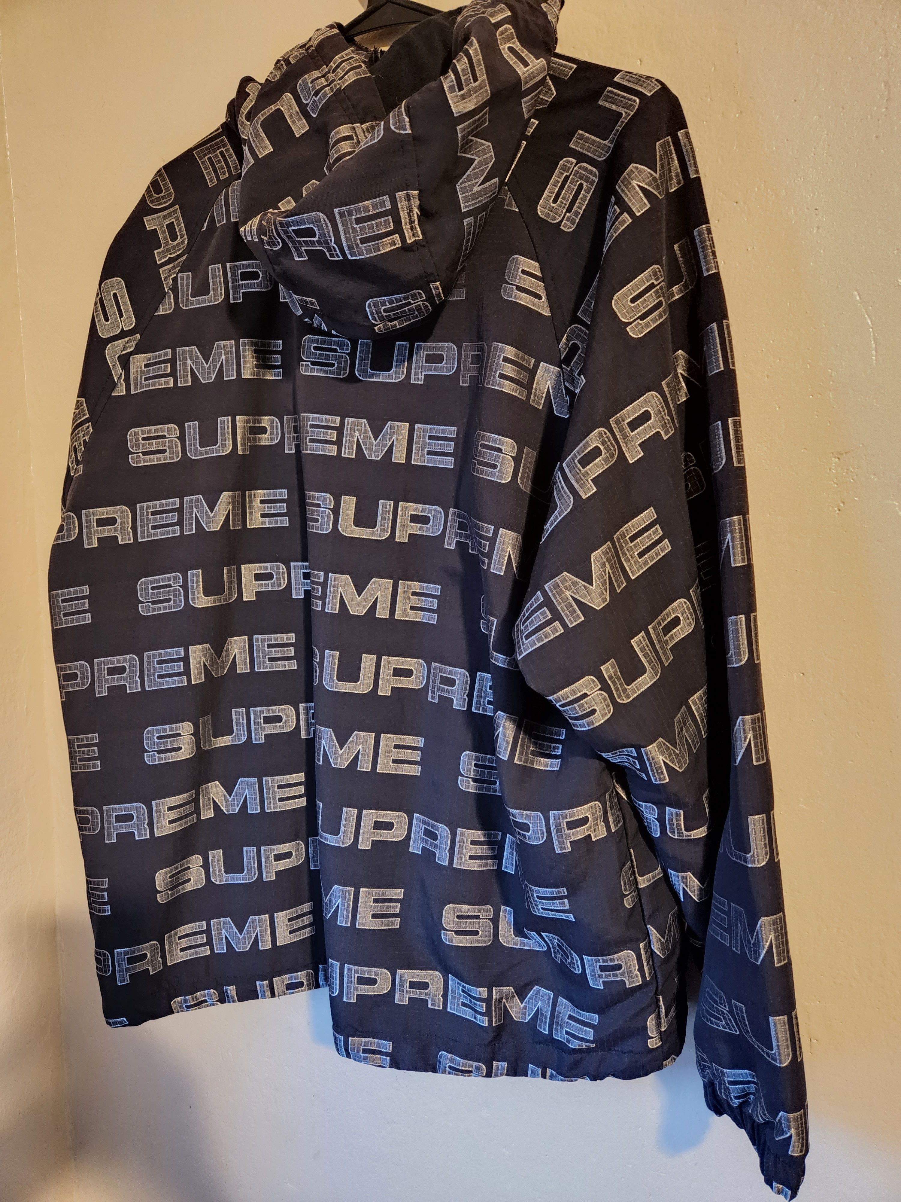 Supreme Logo Rip stop Hooded Track Jacket Size US L / EU 52-54 / 3 - 2 Thumbnail