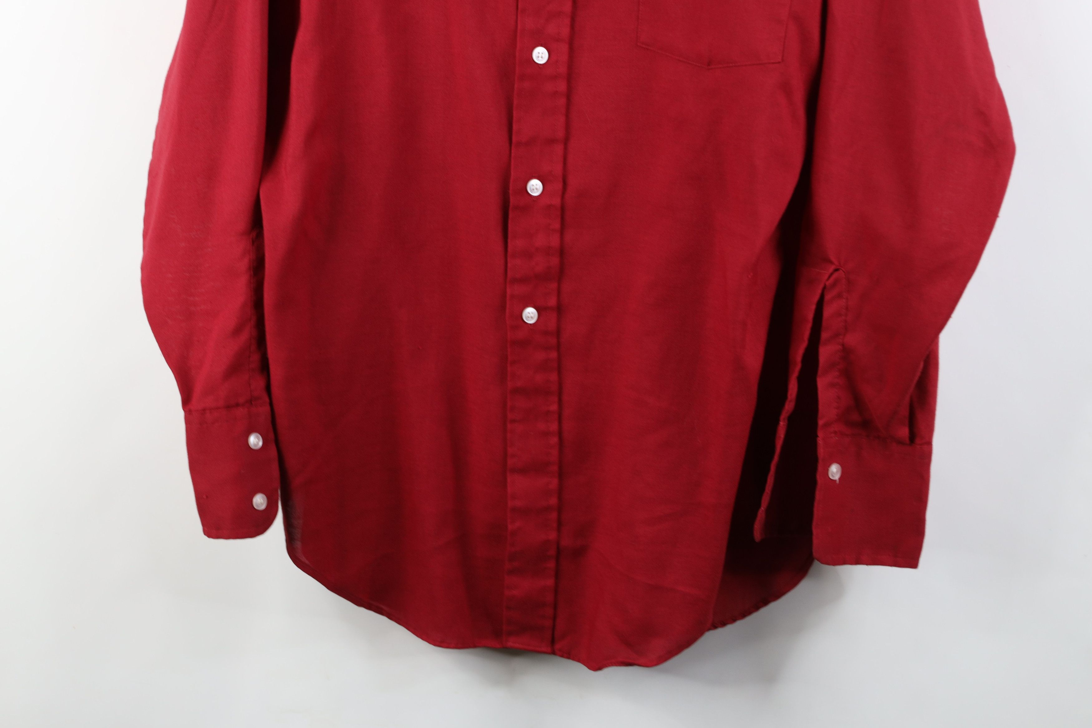 Vintage Vintage 70s Streetwear Knit Collared Button Down Shirt Red Size US L / EU 52-54 / 3 - 3 Thumbnail