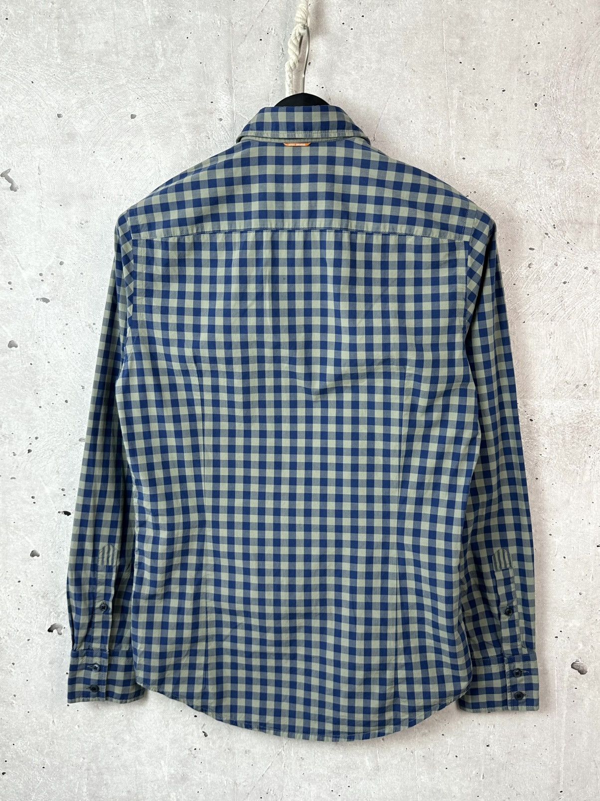 Hugo Boss Boss Orange Slim Fit Grey-Blue Cotton Check Men’s Shirt Size US S / EU 44-46 / 1 - 8 Thumbnail