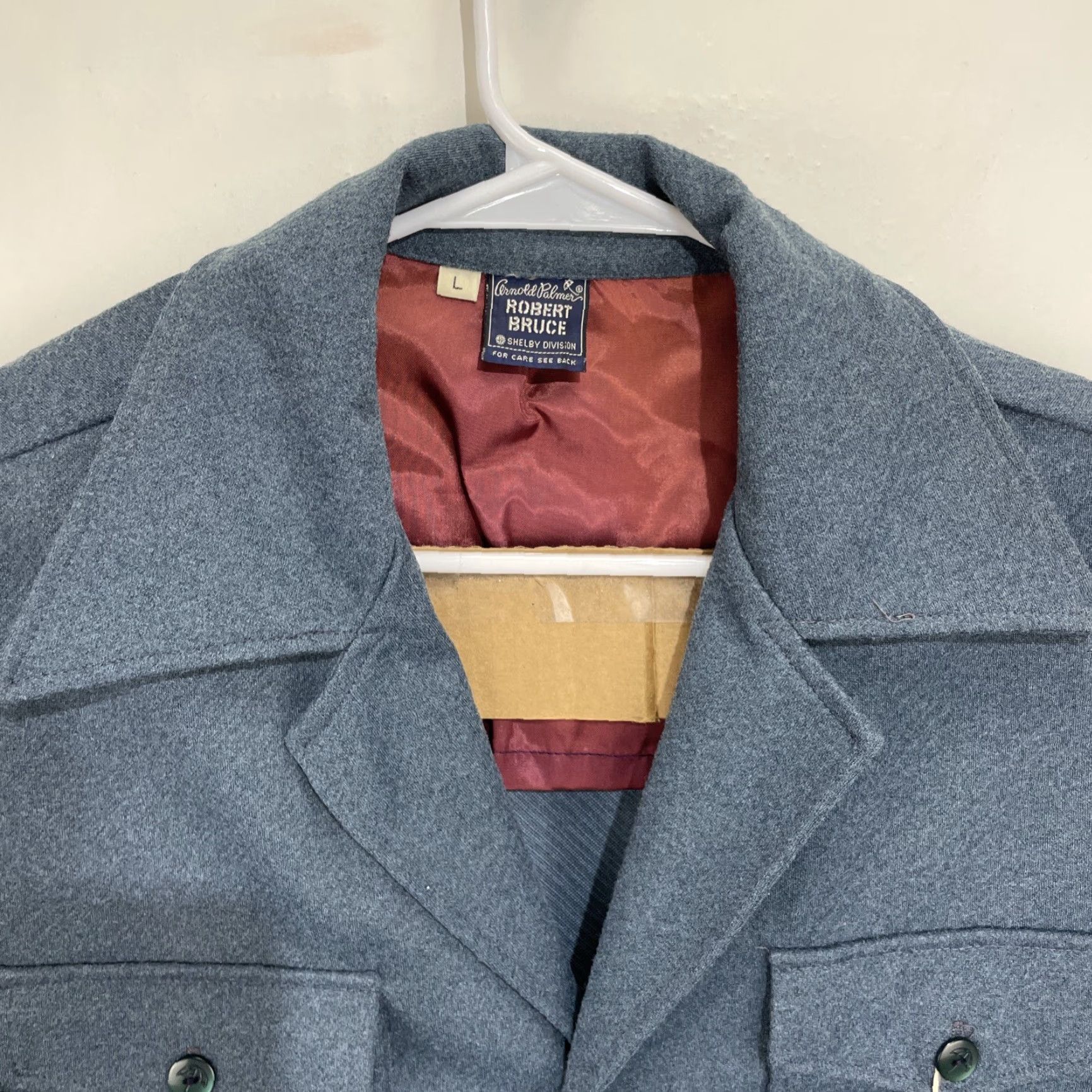Vintage VINTAGE Arnold Palmer Outer Shirt Jacket Robert Bruce Made In USA L Blue Casual 80s Mens/Adults Size US L / EU 52-54 / 3 - 3 Thumbnail