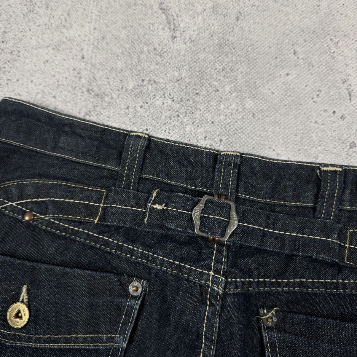 G-Star Crazy G Star Raw GS3301 Double Knee Tapered Denim Jeans Size US 30 / EU 46 - 9 Thumbnail
