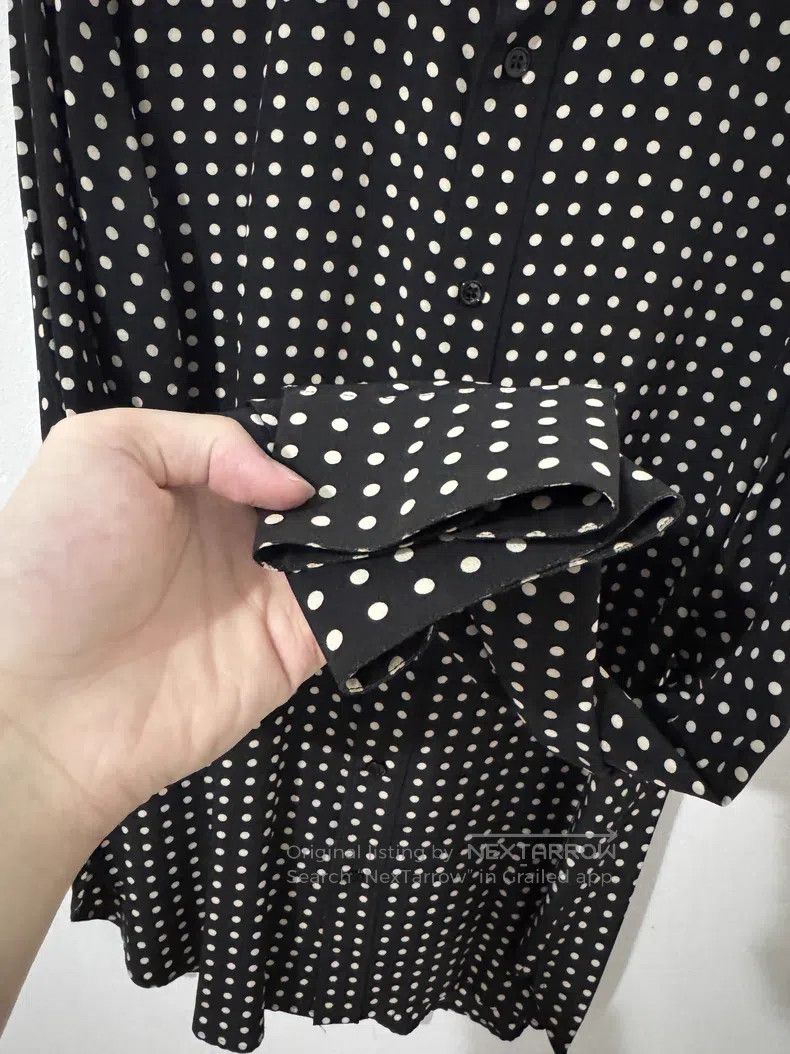 Saint Laurent Paris Saint Laurent Paris Silk black and white polka dot shirt Size XS / US 0-2 / IT 36-38 - 4 Thumbnail