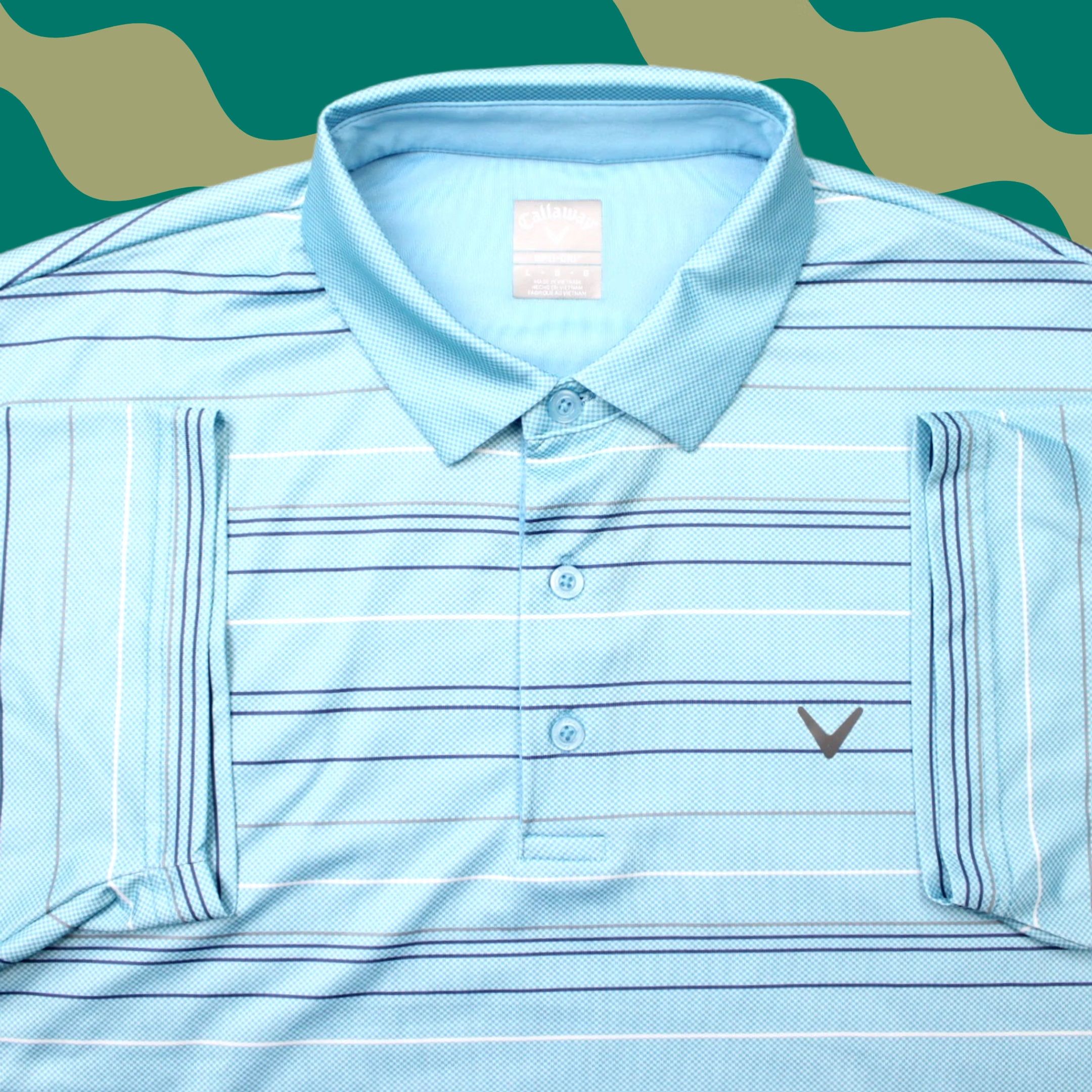 Callaway Callaway Polo Shirt Mens Large Blue Striped Golf Polyester Stretch Short Sleeve Size US L / EU 52-54 / 3 - 1 Thumbnail