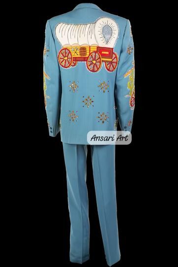 Other Men 2PC Customized floral, Gun embroidery western outfit Size 44L - 3 Thumbnail